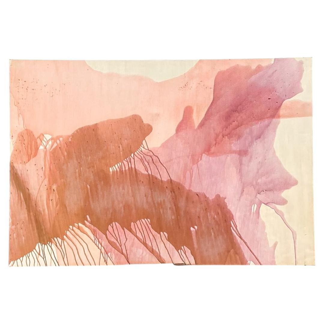 Monumental Vintage Abstract Expressionist Painting On Canvas