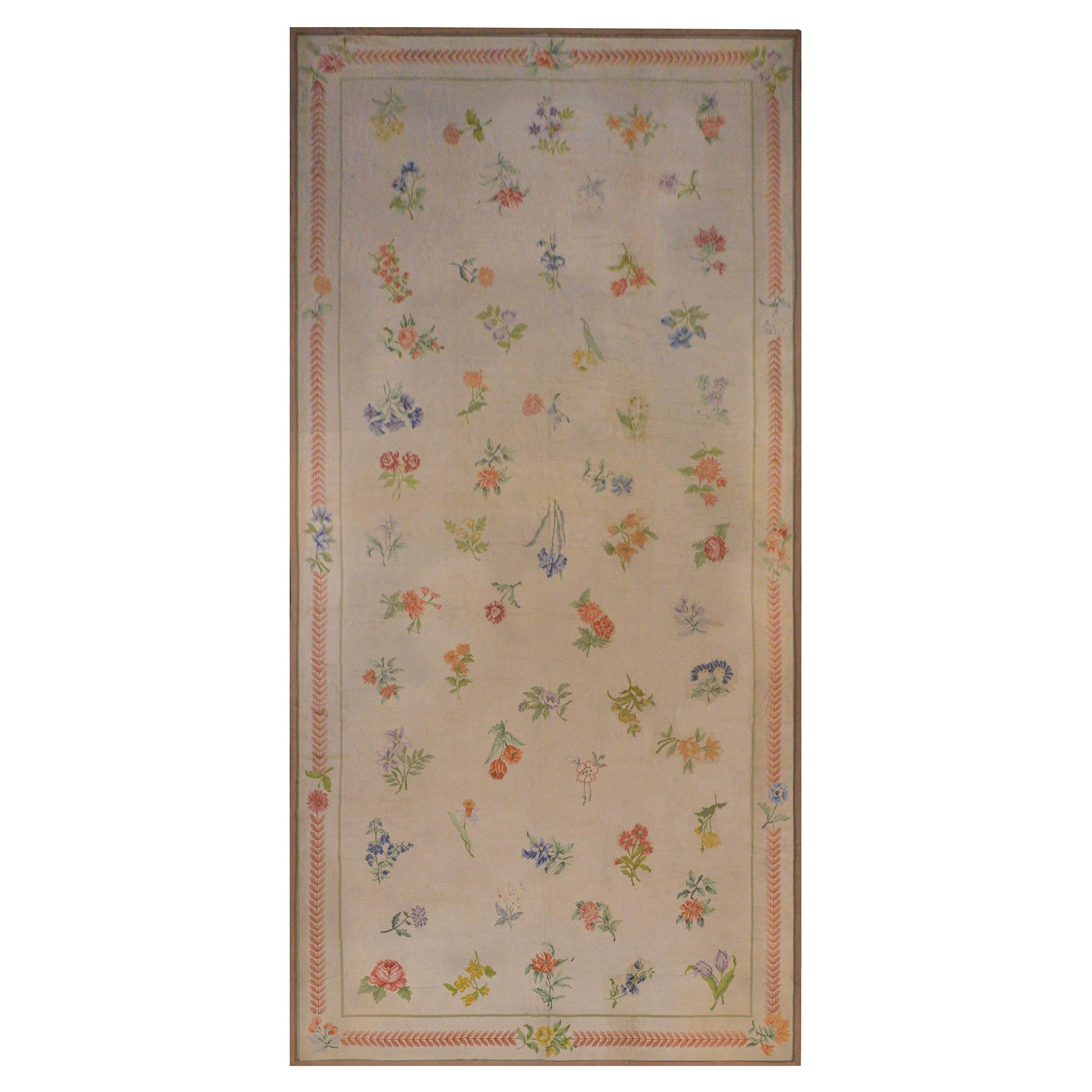 Monumental Vintage Chinese Aubusson Rug For Sale