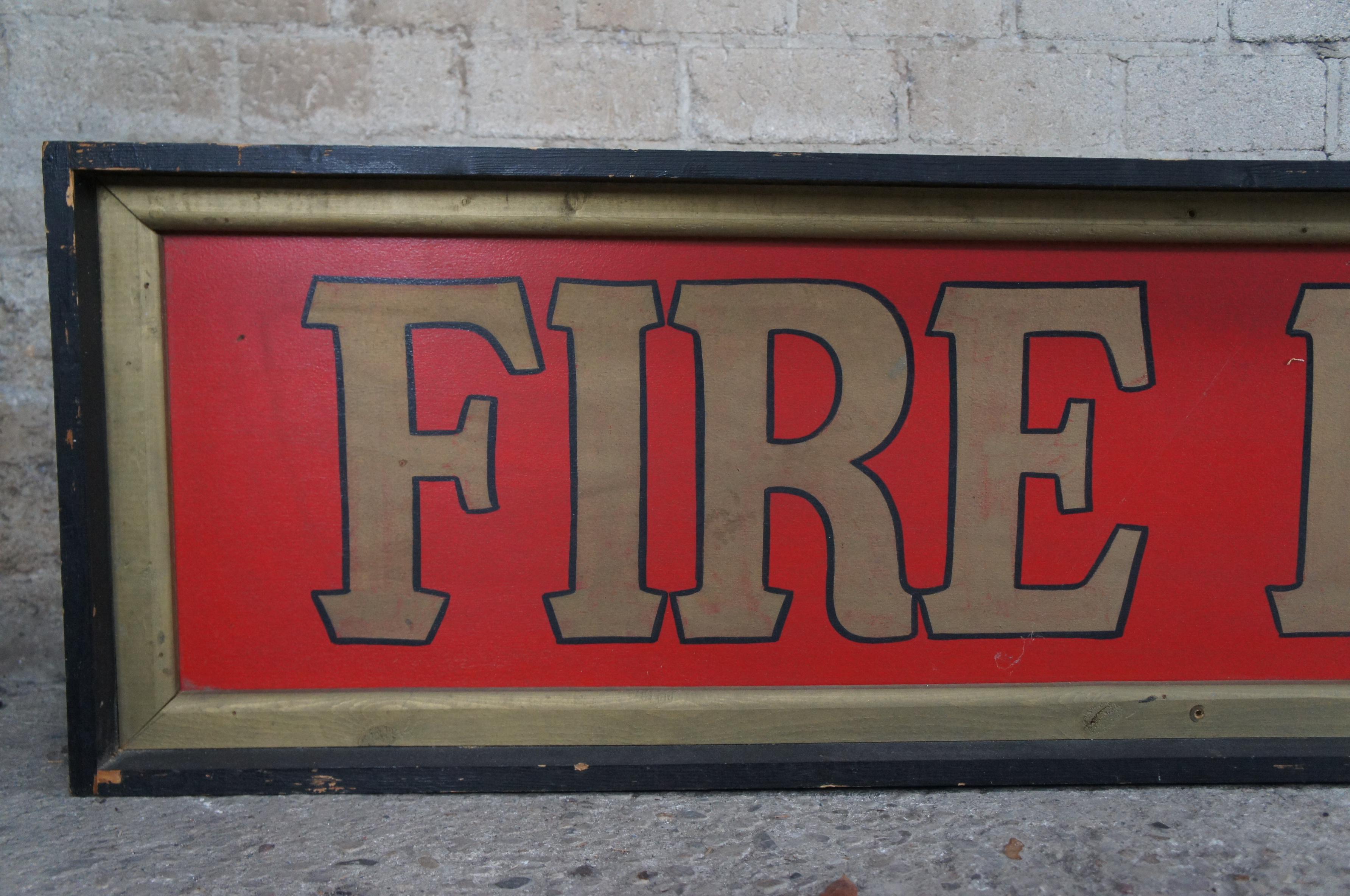 Monumental Vintage Fire Engline No. 29 Firefighter Advertising Sign 146