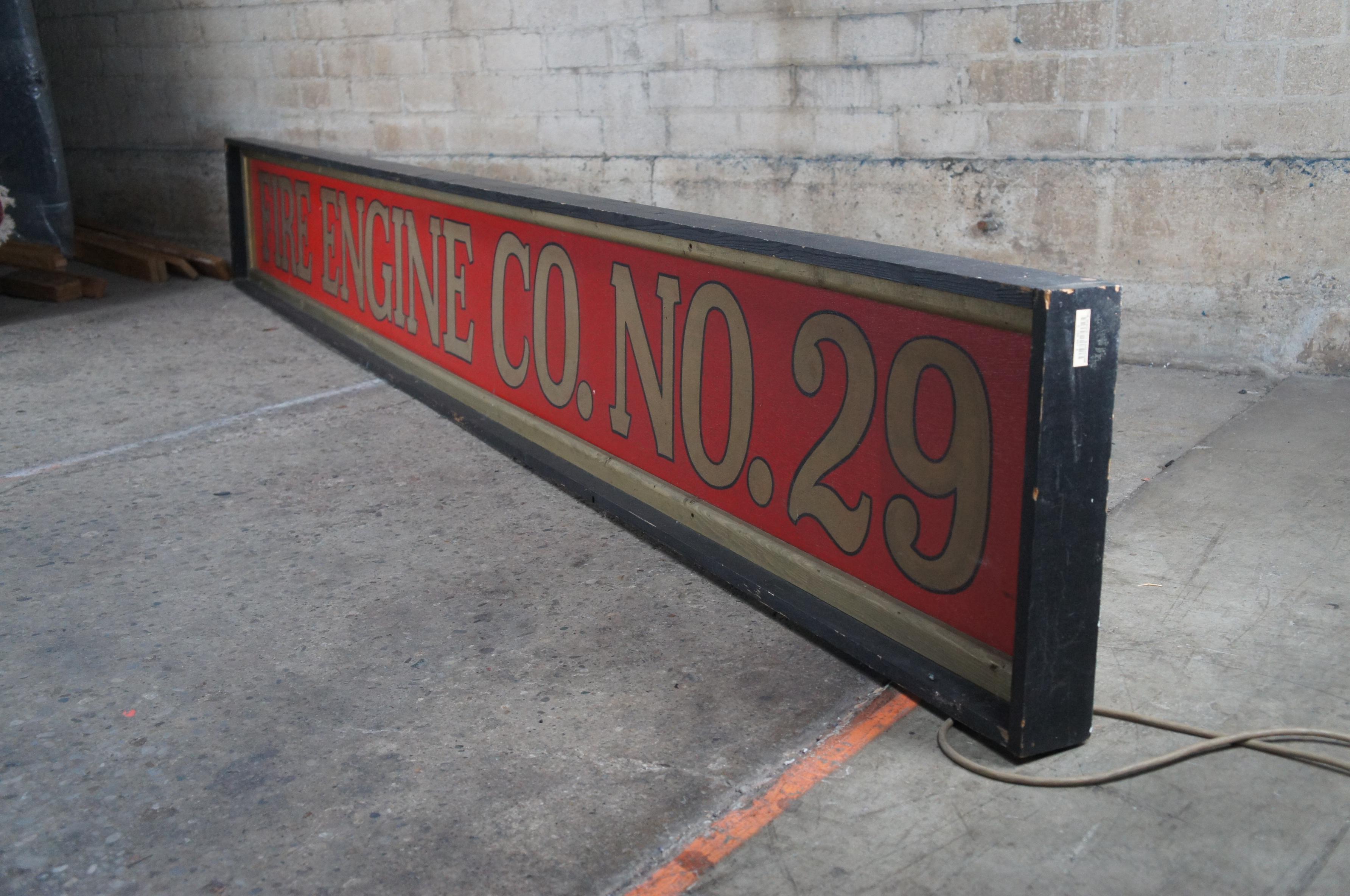 Monumental Vintage Fire Engline No. 29 Firefighter Advertising Sign 146