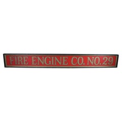 Monumental Used Fire Engline No. 29 Firefighter Advertising Sign 146"