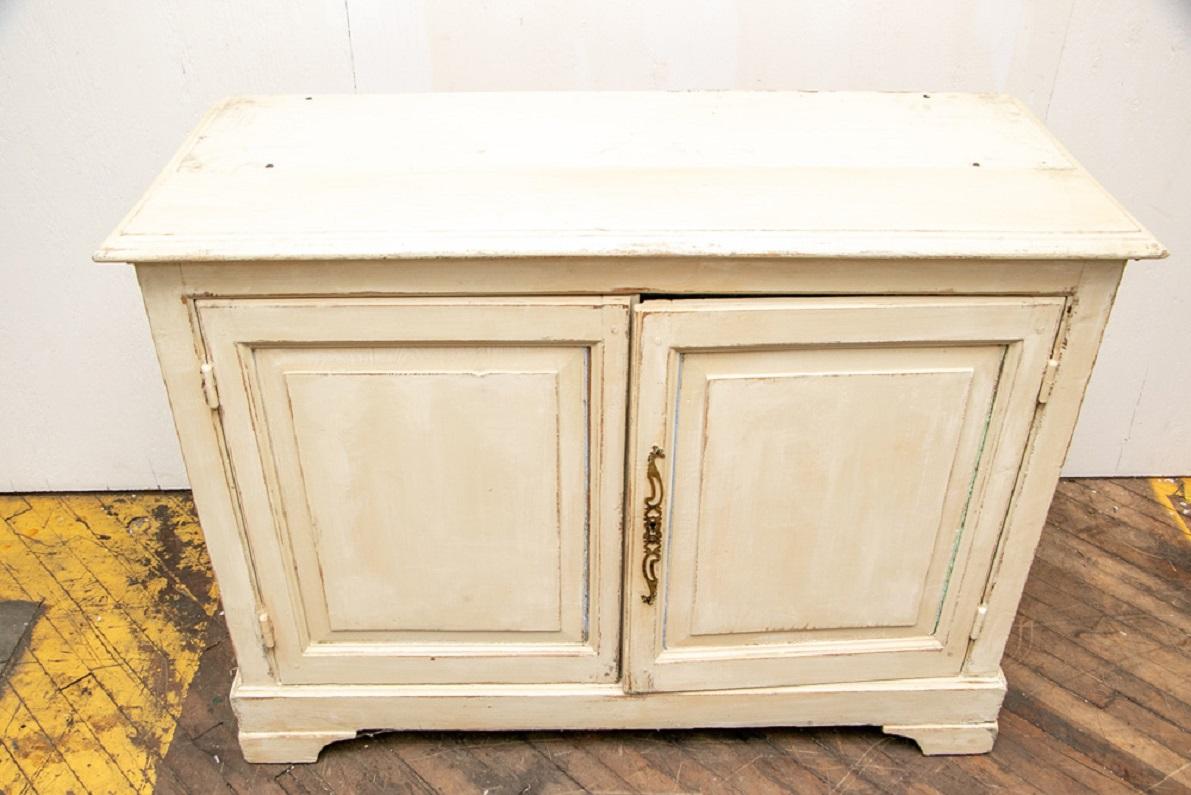 20th Century Fine and Large French Style Distressed Painted Wood Display Case For Sale