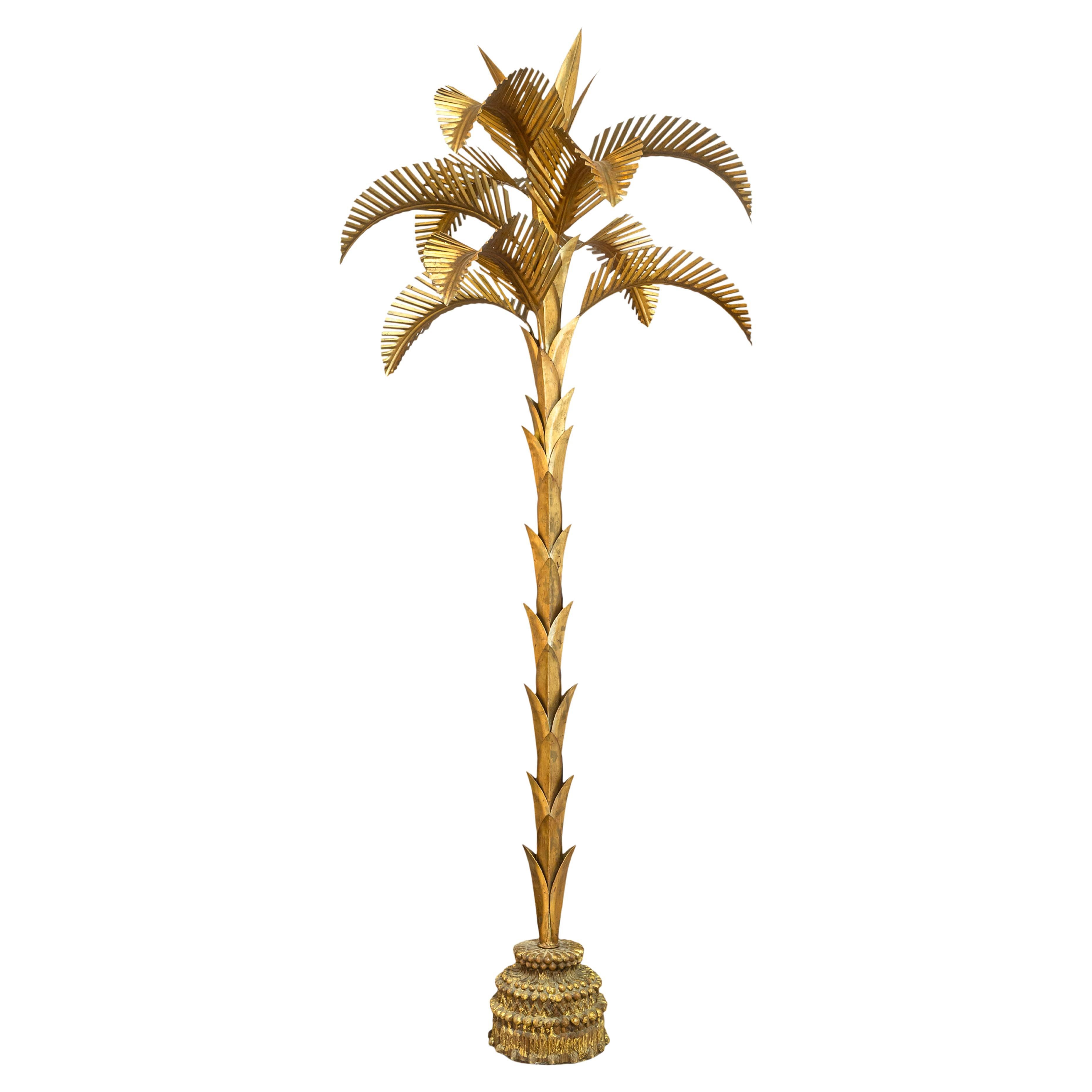 Monumental Vintage Hollywood Regency Style 10
Brass Palm Tree Floor Sculpture