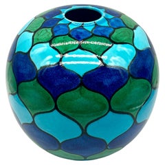 Monumental vase italien Bellini bleu et vert