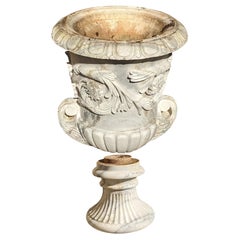 Monumentale Vintage italienischen neoklassischen Marmor Garten Urne Pflanzer Jardinière 42"