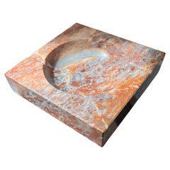 Monumental Vintage Italian pink marble ashtray, circa 1960