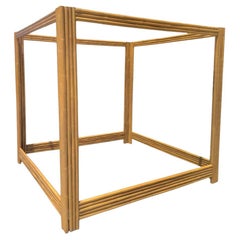 Monumental Vintage King Size Bamboo Canopy Coastal Regency Style Bed Frame