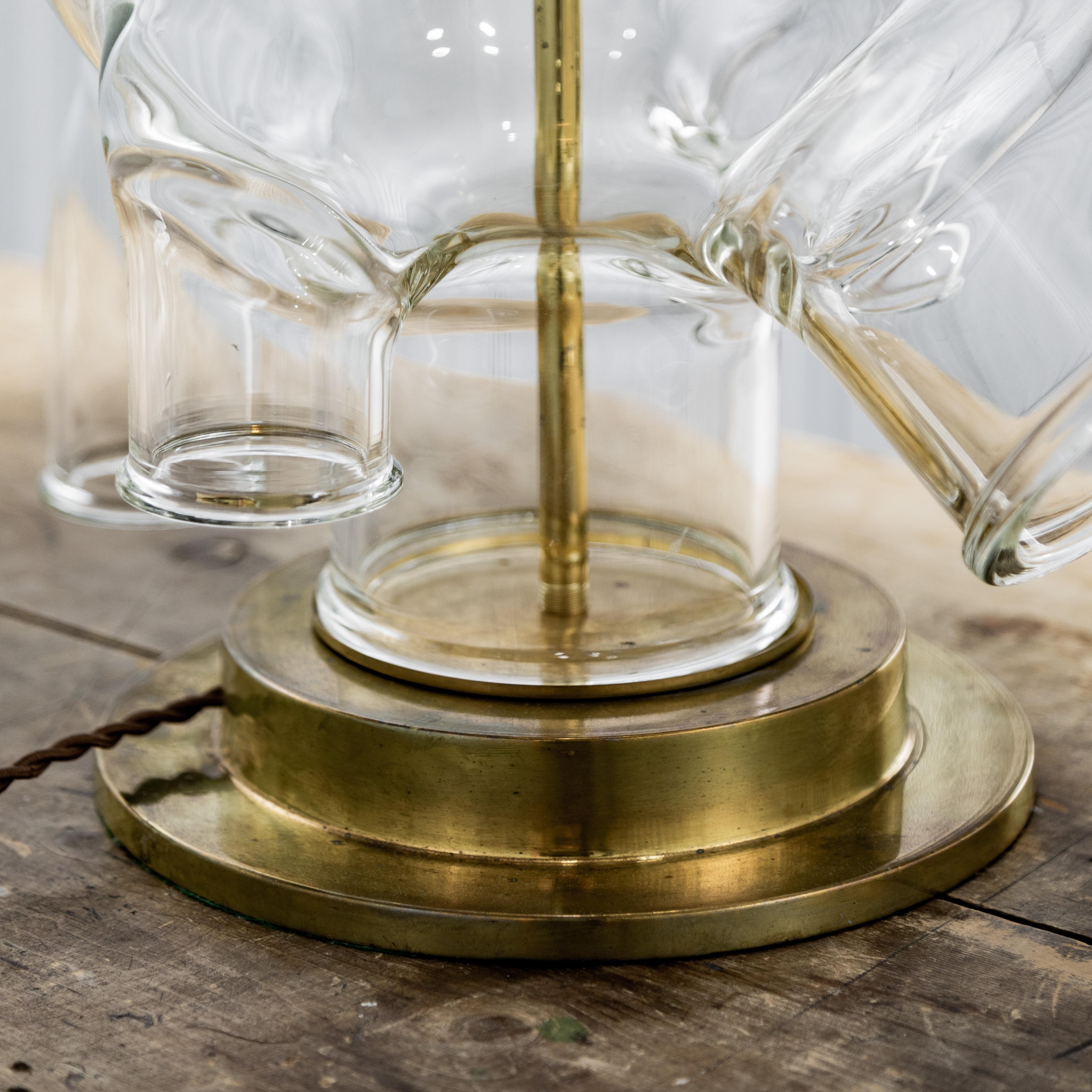 Monumental Vintage Lab Glass Table Lamp For Sale 5