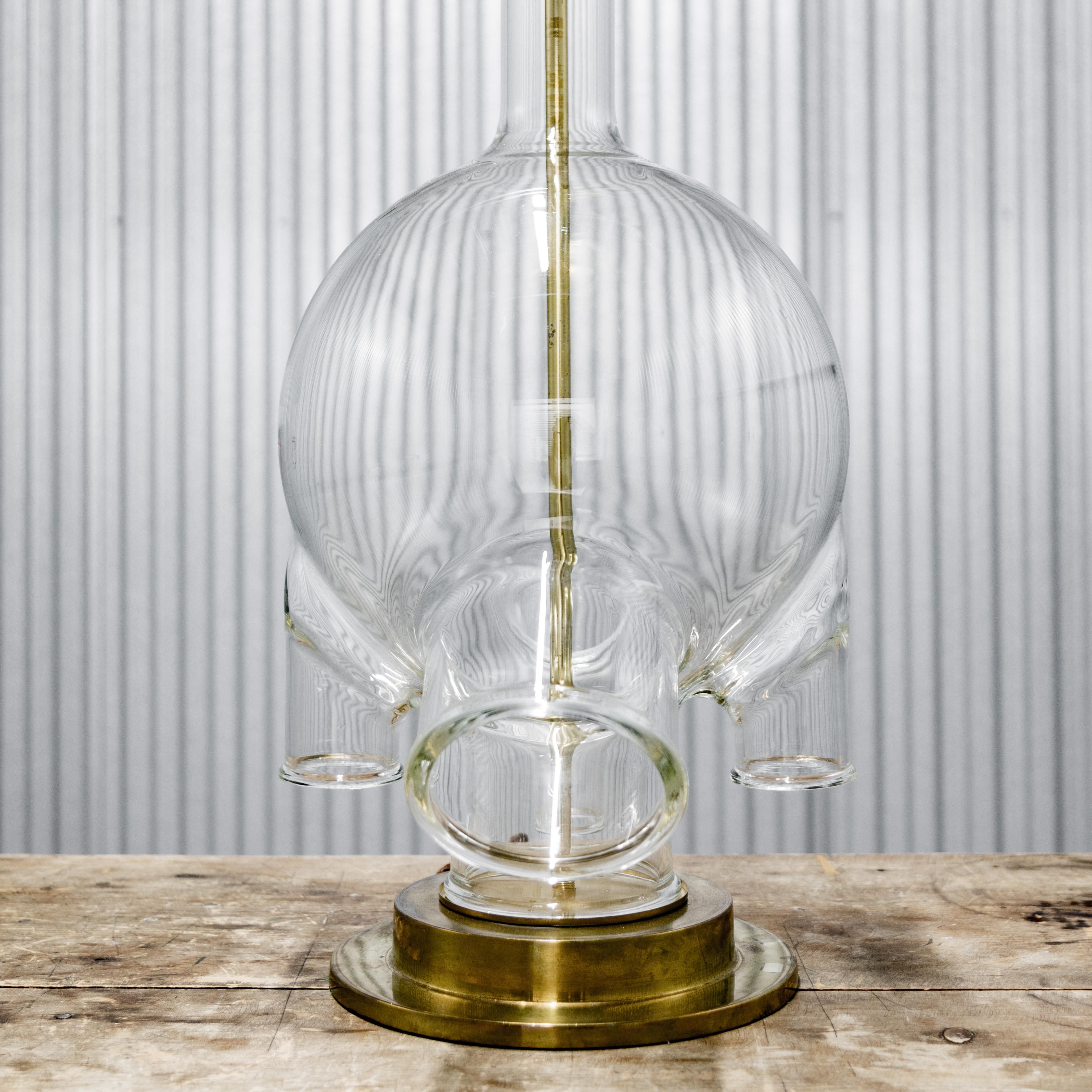 Monumental Vintage Lab Glass Table Lamp For Sale 8