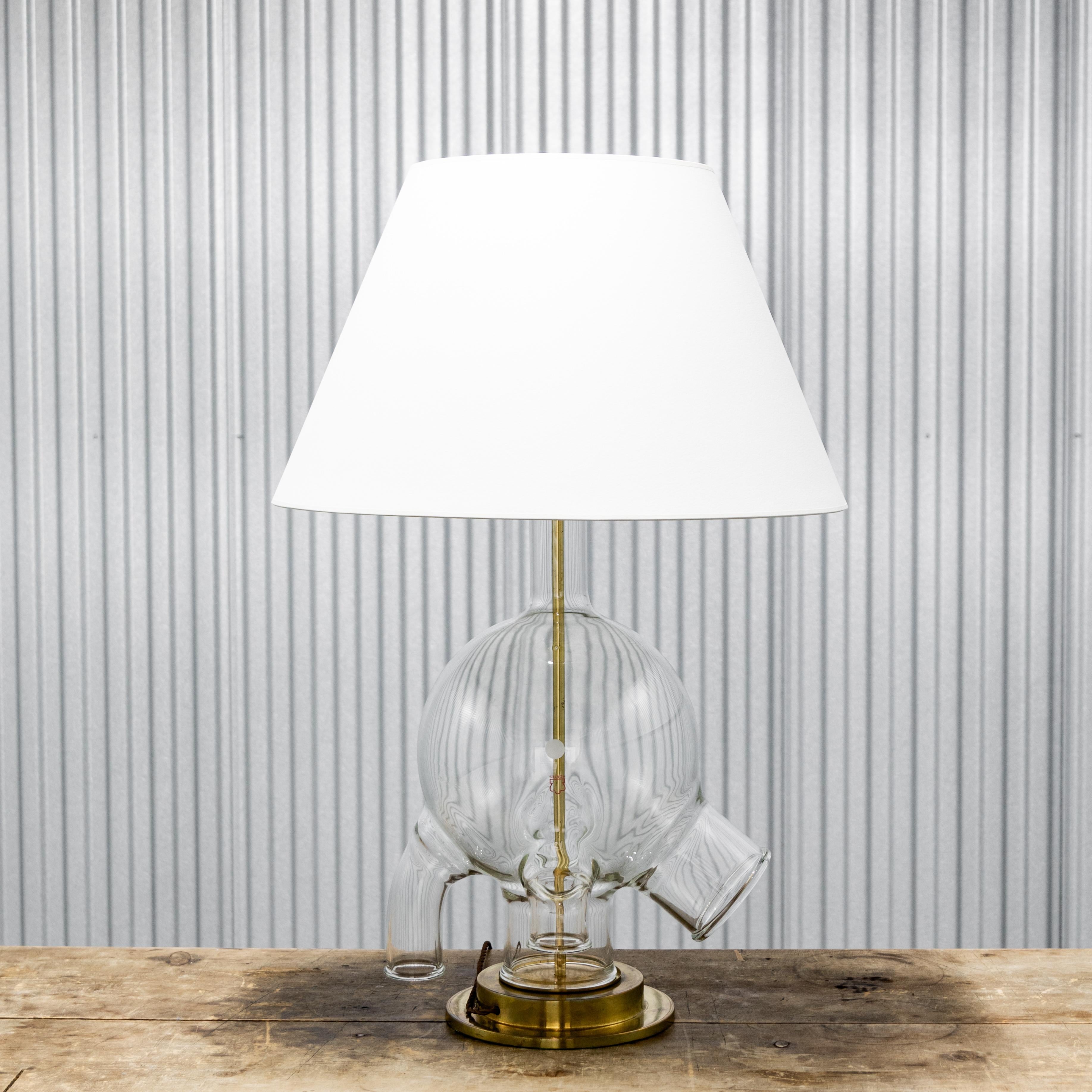 Monumental Vintage Lab Glass Table Lamp In Good Condition For Sale In West Hollywood, CA