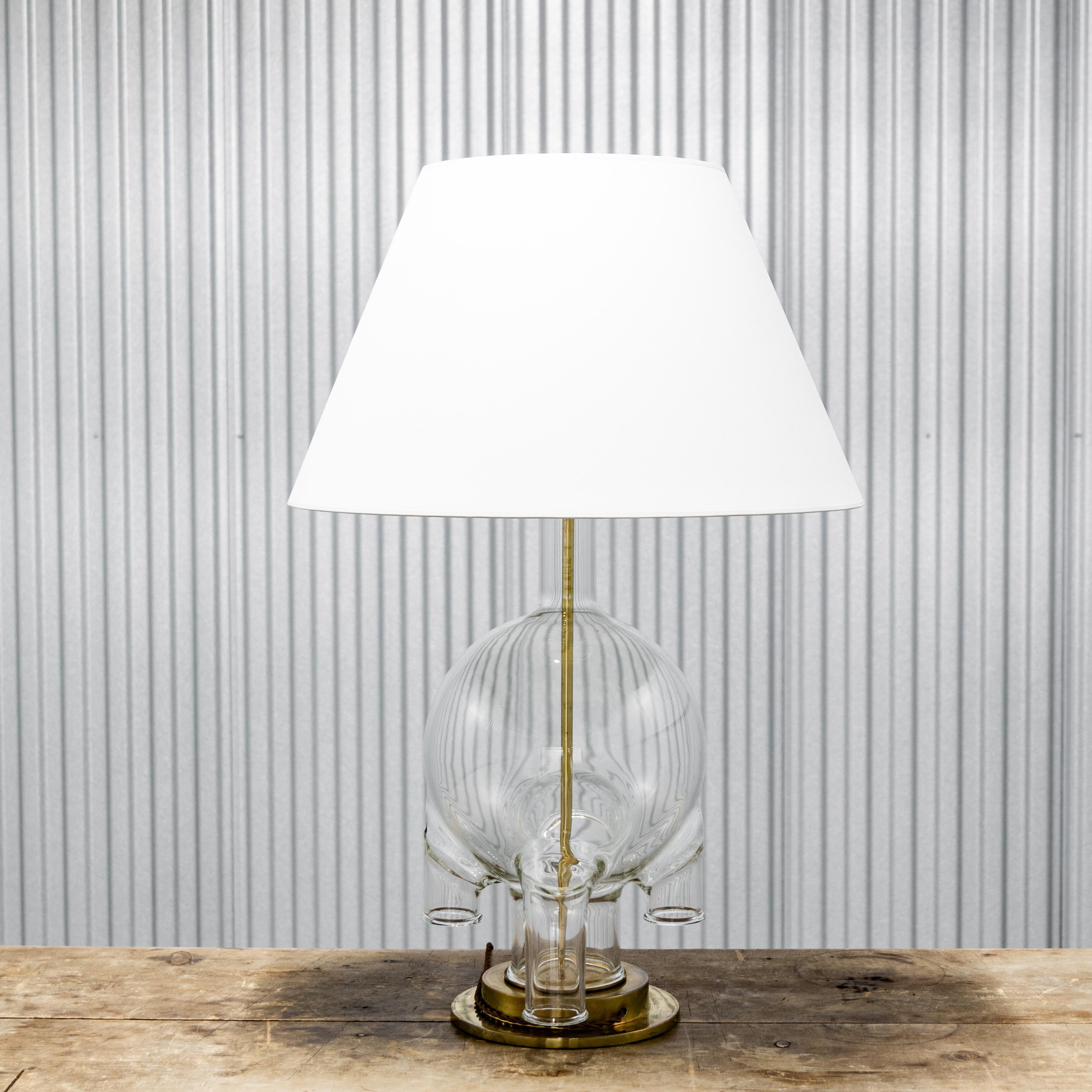 Mid-20th Century Monumental Vintage Lab Glass Table Lamp For Sale