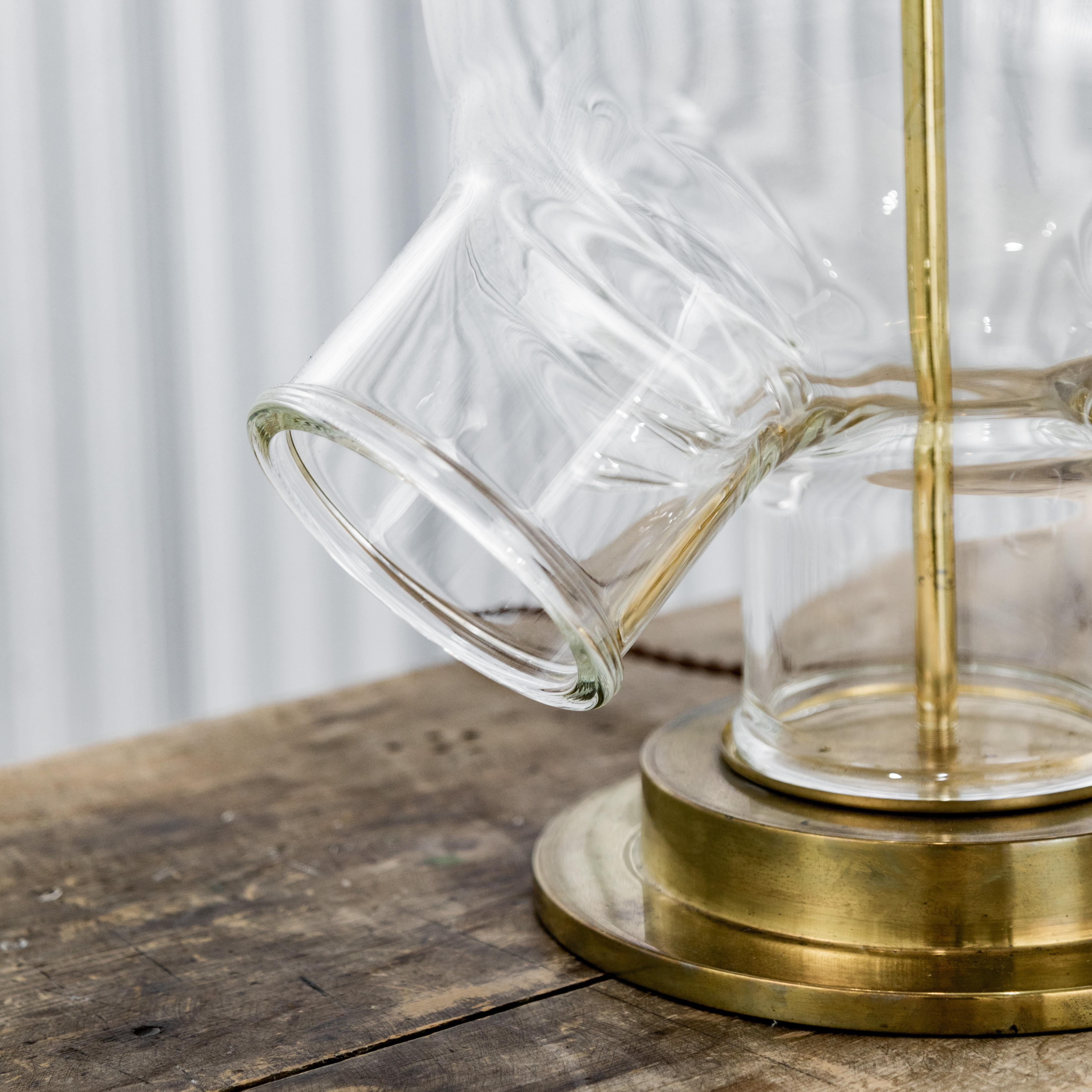 Monumental Vintage Lab Glass Table Lamp For Sale 2