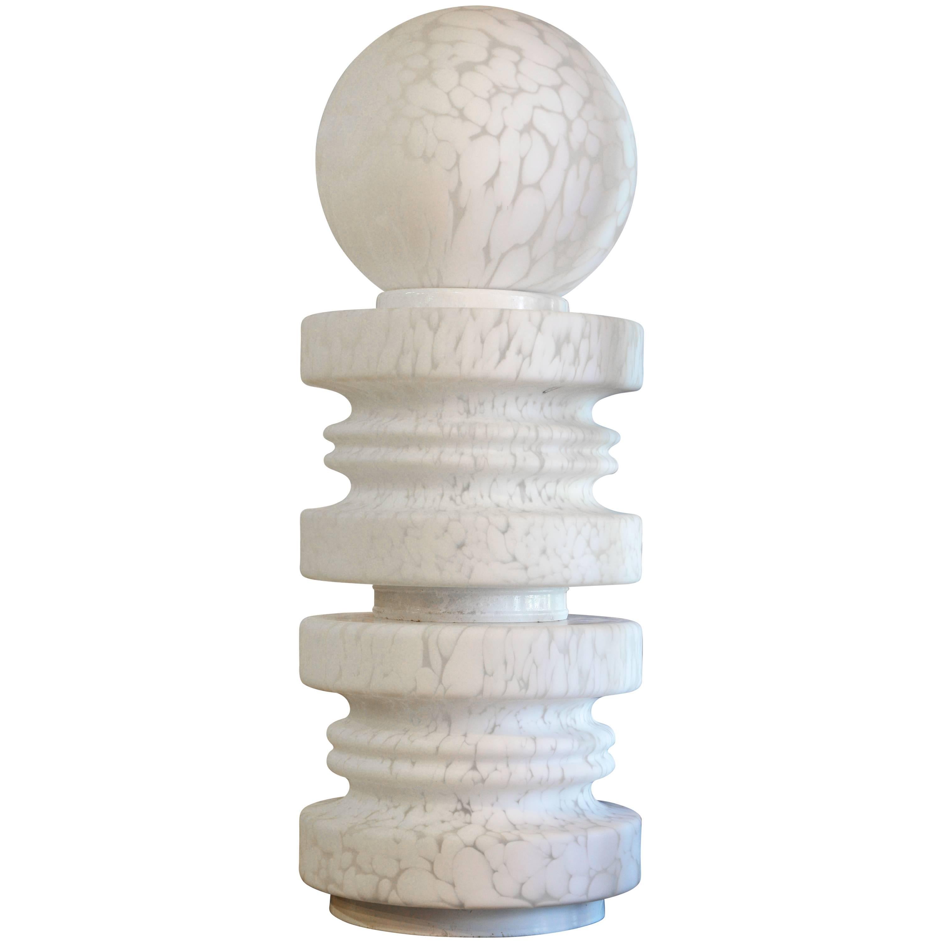 Monumental Vintage Murano Stacked Three-Tier TOTEM Lamp with Globe by Vistosi