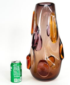Monumental Vintage Paolo Crepax Blown Murano Glass Vase, Signed, Dated '90