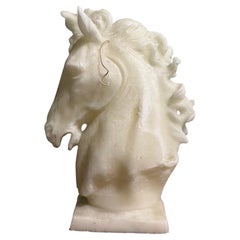 Monumental Vintage Pearlescent Horse Head Sculptural Wax Candle Equestrian Decor
