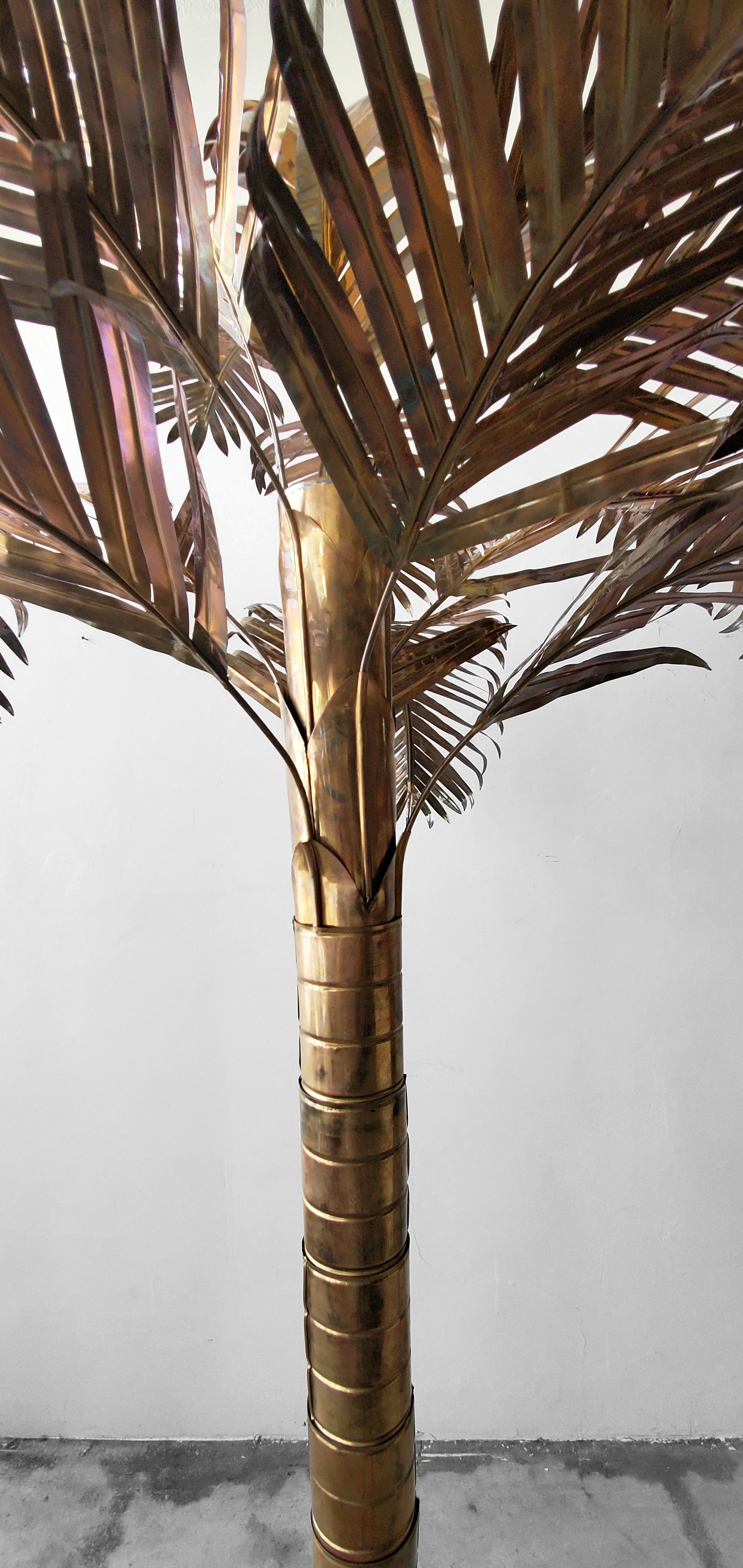 20th Century Monumental Vintage Regency Brass Palm Tree