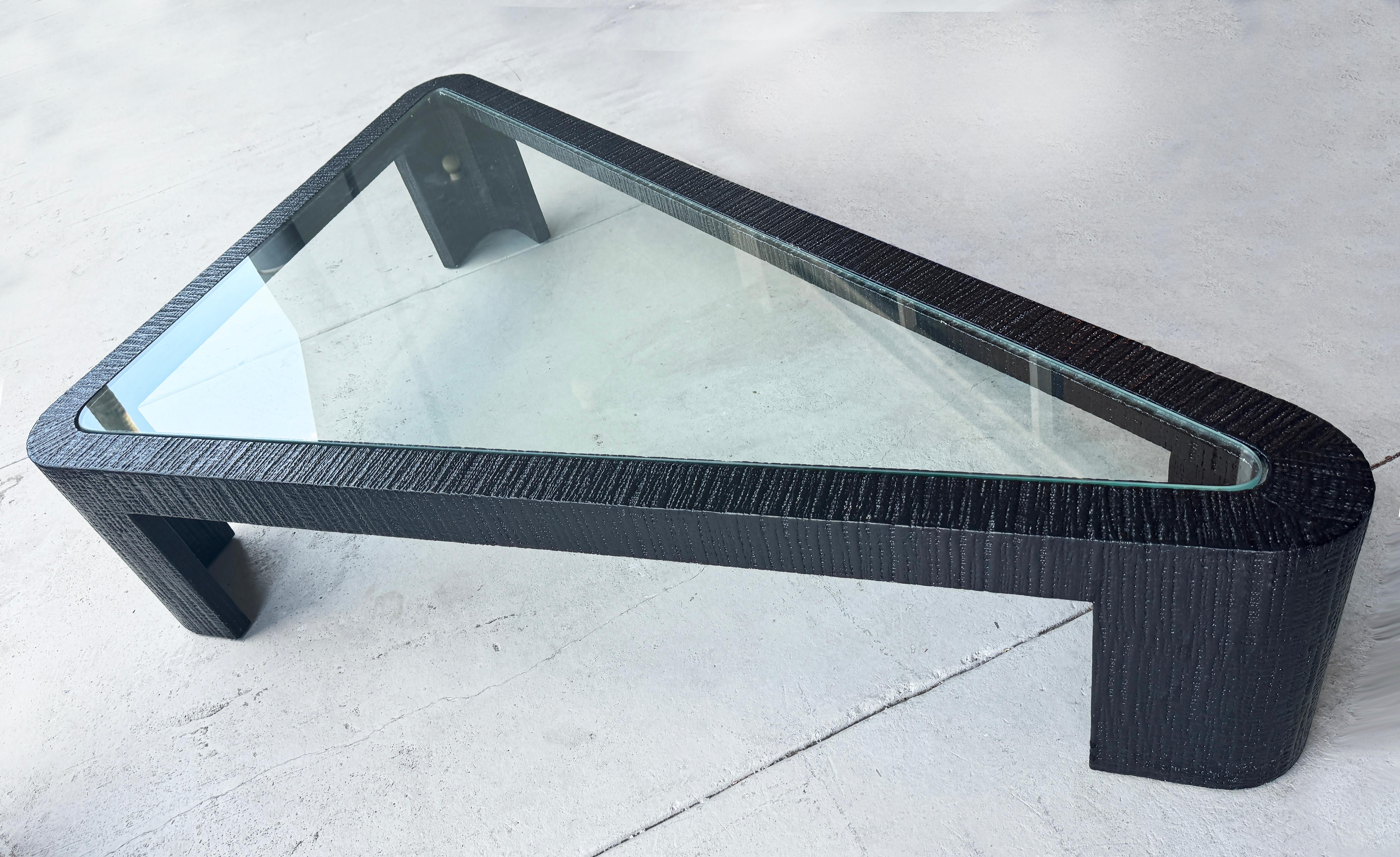 American Monumental Vintage Triangular Coffee Table, Ron Seff Attributed For Sale