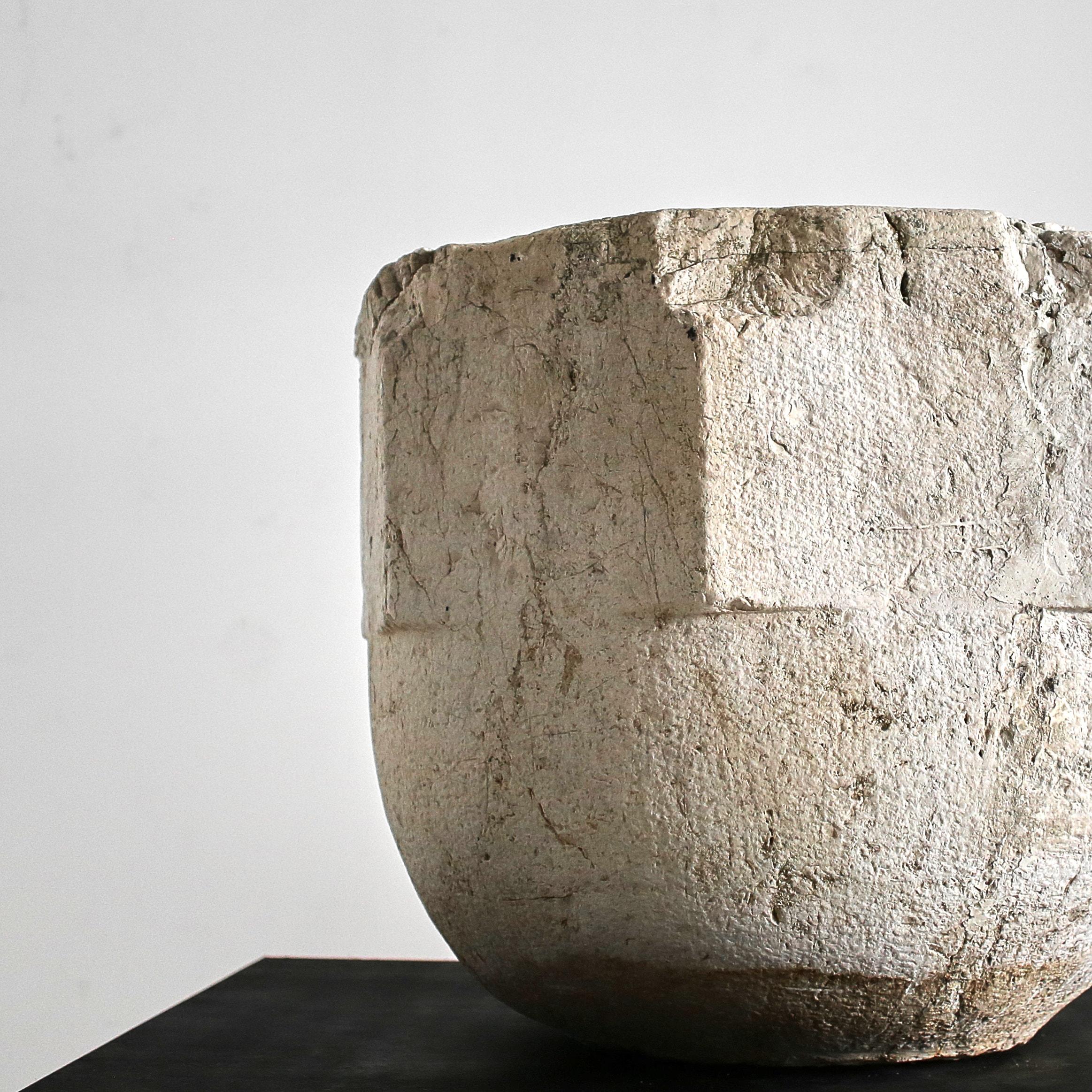 Italian Monumental Wabi Sabi 17th C. Venetian Carved Stone Mortar For Sale