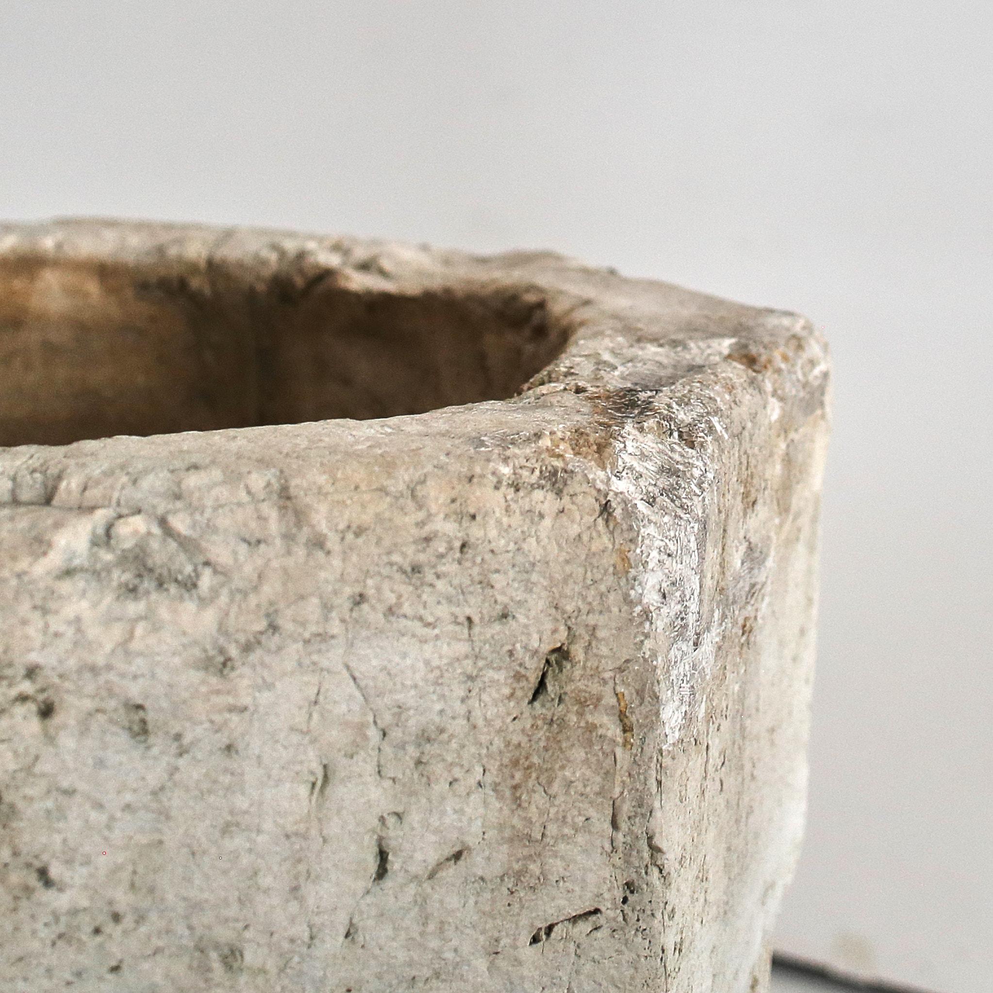 Monumental Wabi Sabi 17th C. Venetian Carved Stone Mortar For Sale 3