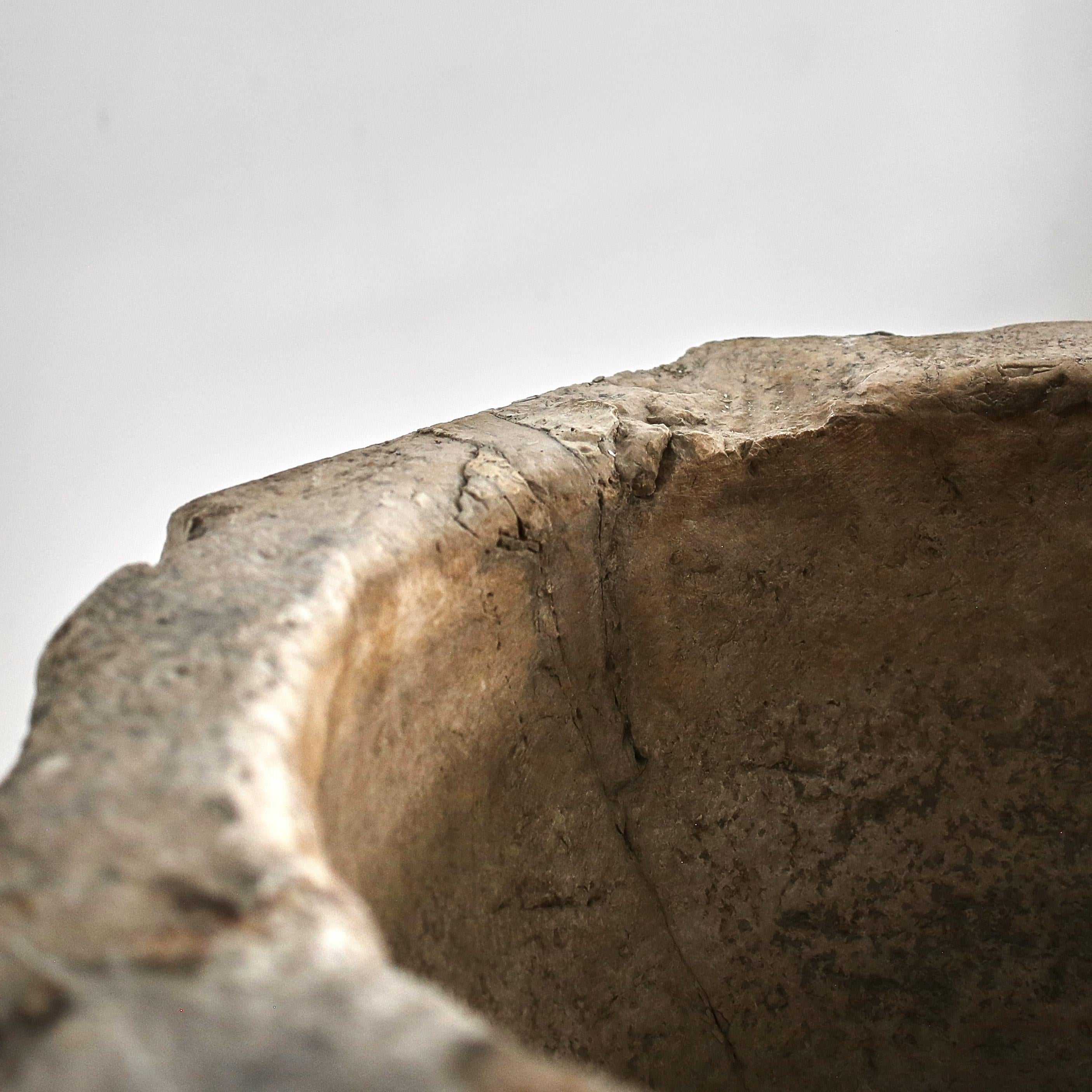 Monumental Wabi Sabi 17th C. Venetian Carved Stone Mortar For Sale 4