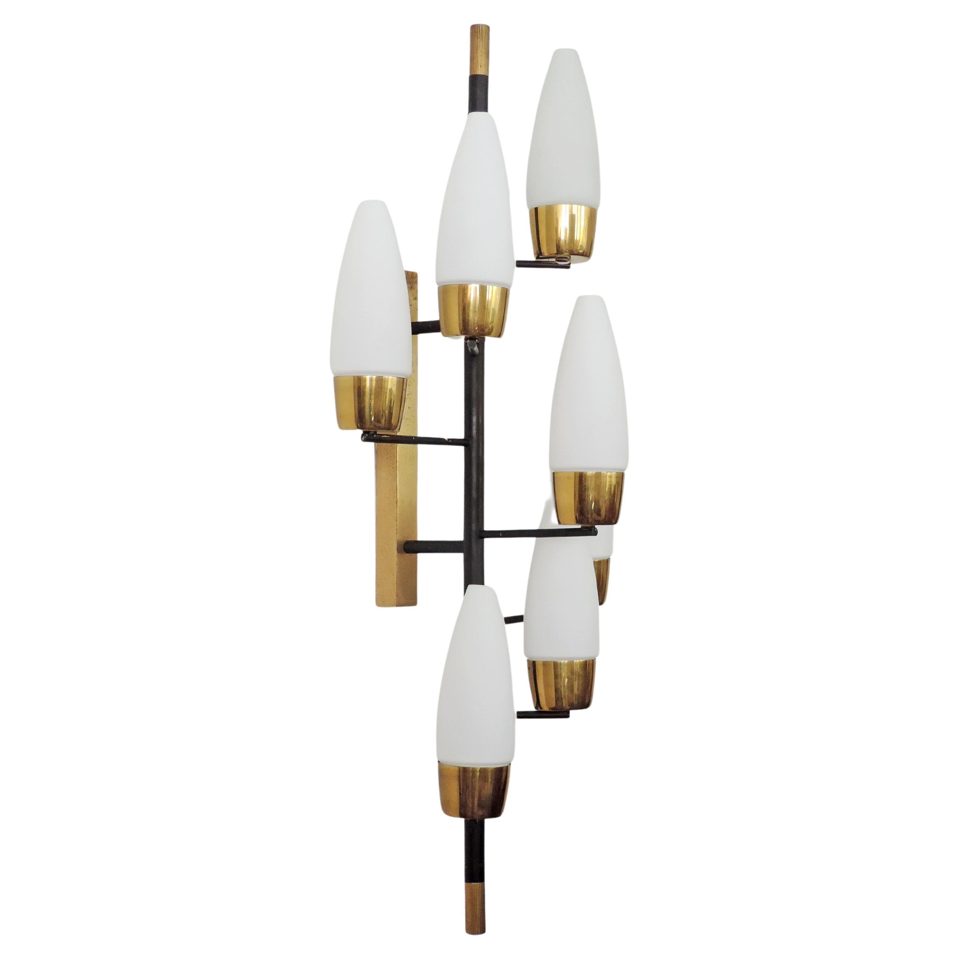 Monumental Wall Lamp Attributed to Stilnovo, Italy, 1950s For Sale
