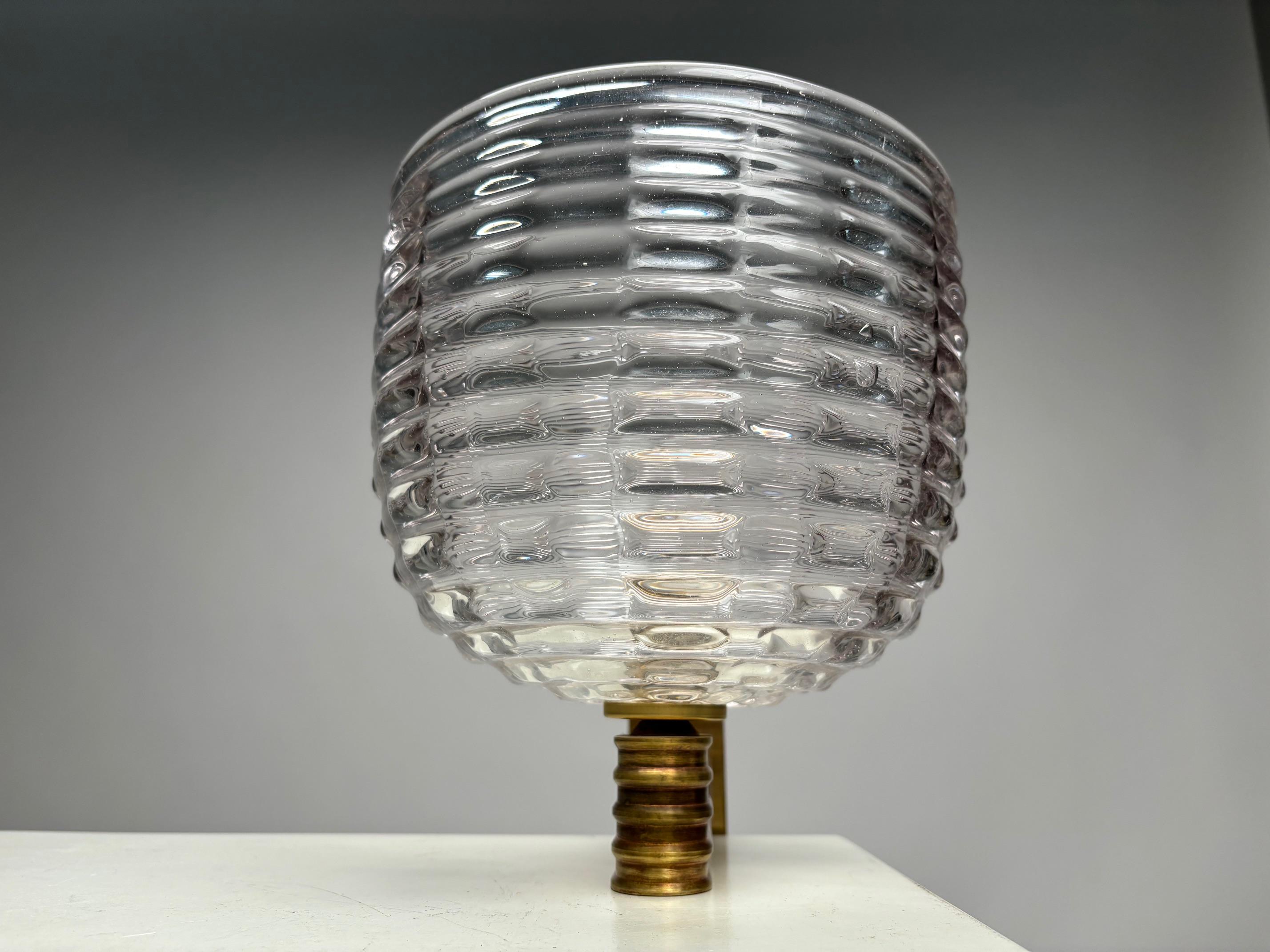Monumental Wall light by Ercole Barovier  in blown Murano Glass and brass, Italy For Sale 1