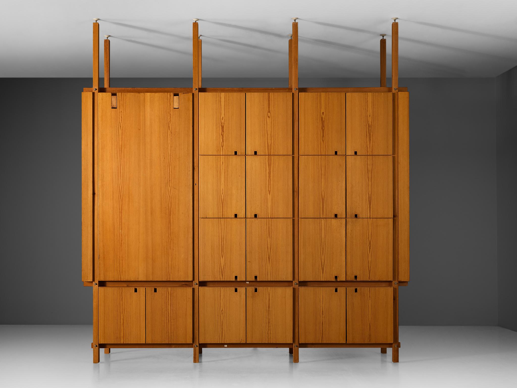 Post-Modern Monumental Wall Unit or Room Divider In Pine  For Sale