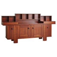 Credenza monumentale in noce di Silvio Coppola per Bernini, Italia 1968