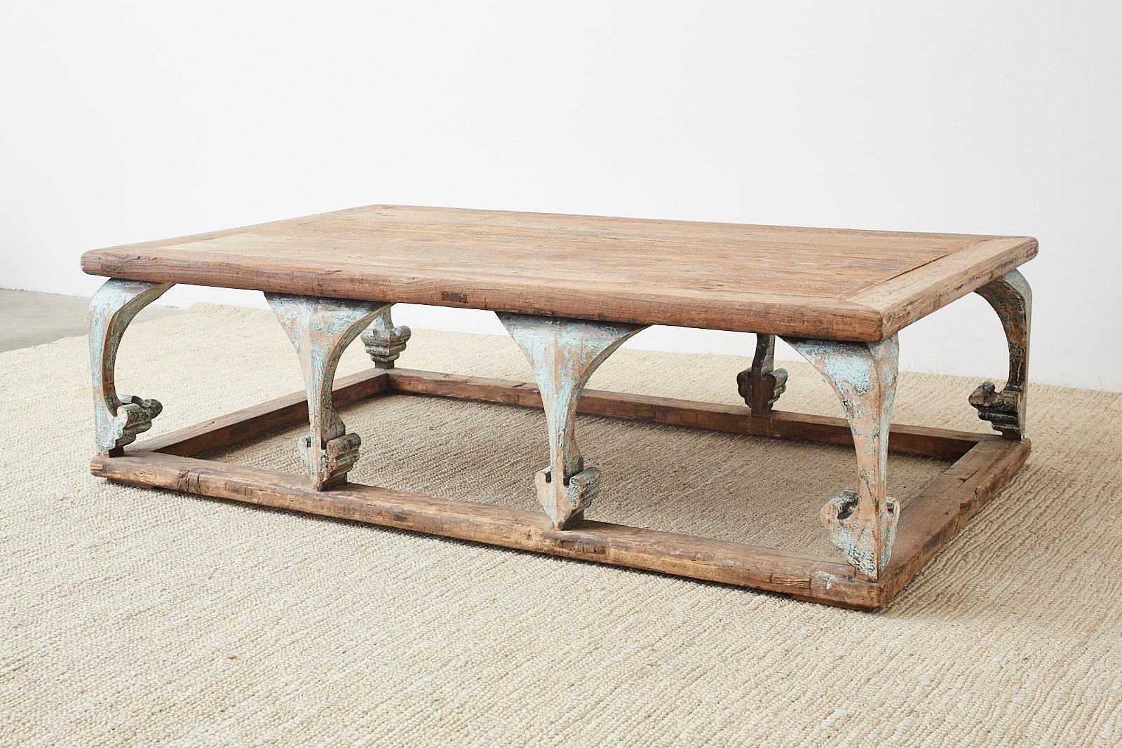 Monumental Weathered Pine Coffee Cocktail Table 3