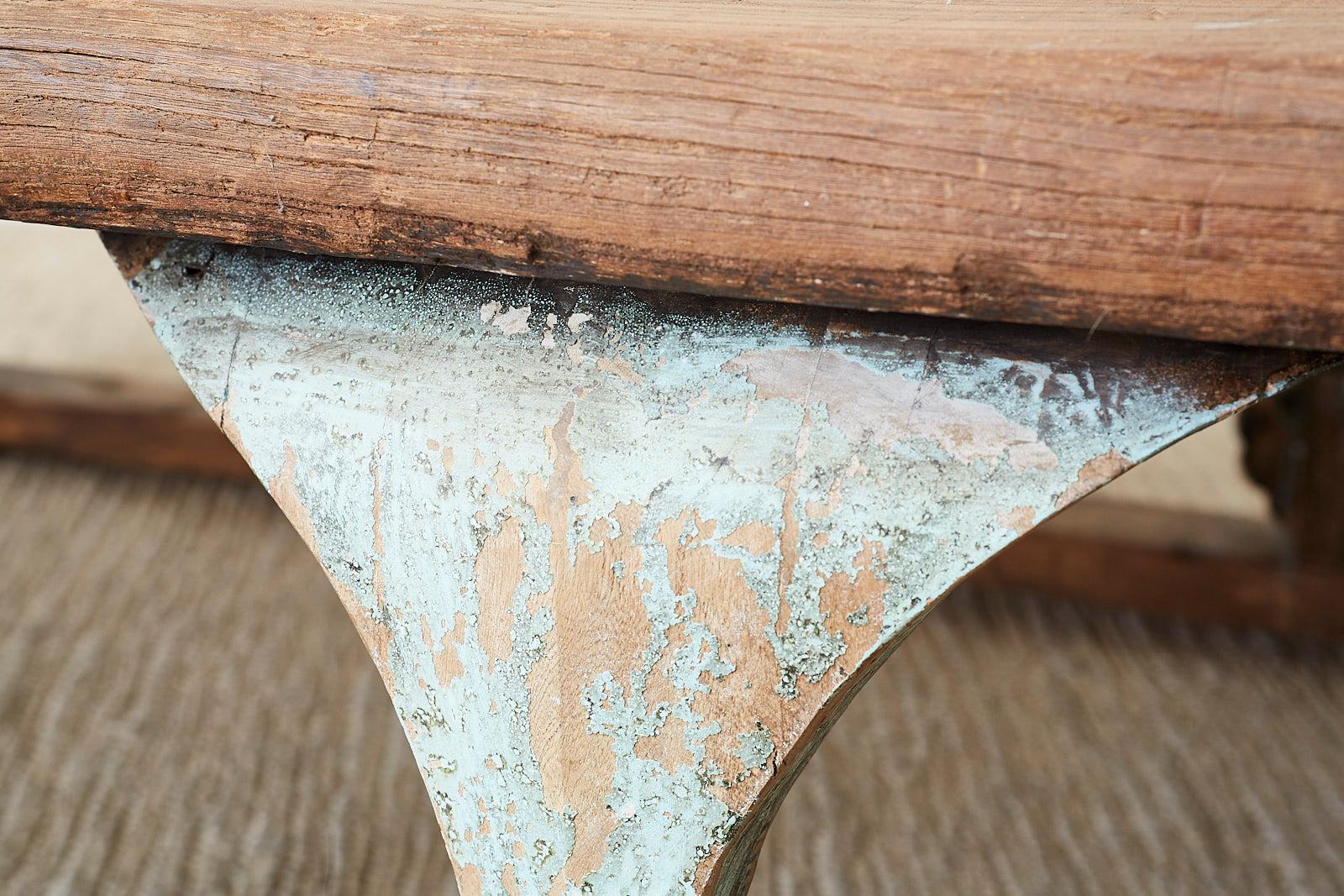 Monumental Weathered Pine Coffee Cocktail Table 7