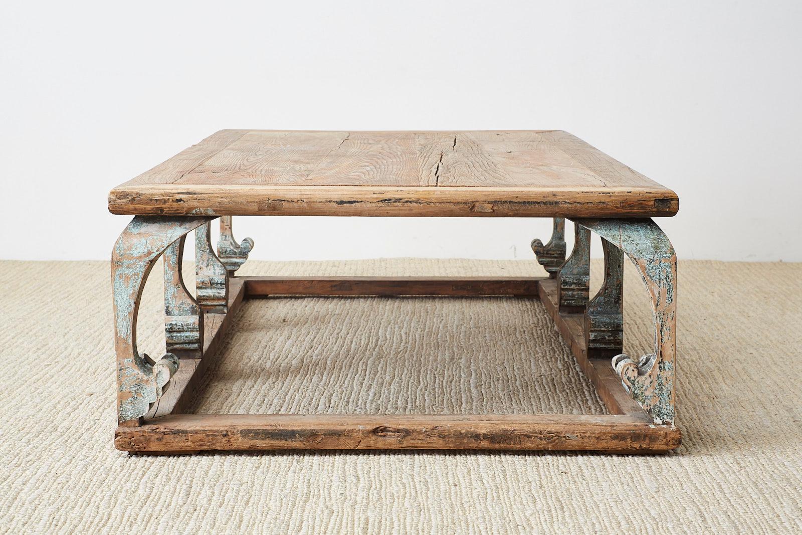 Monumental Weathered Pine Coffee Cocktail Table 9