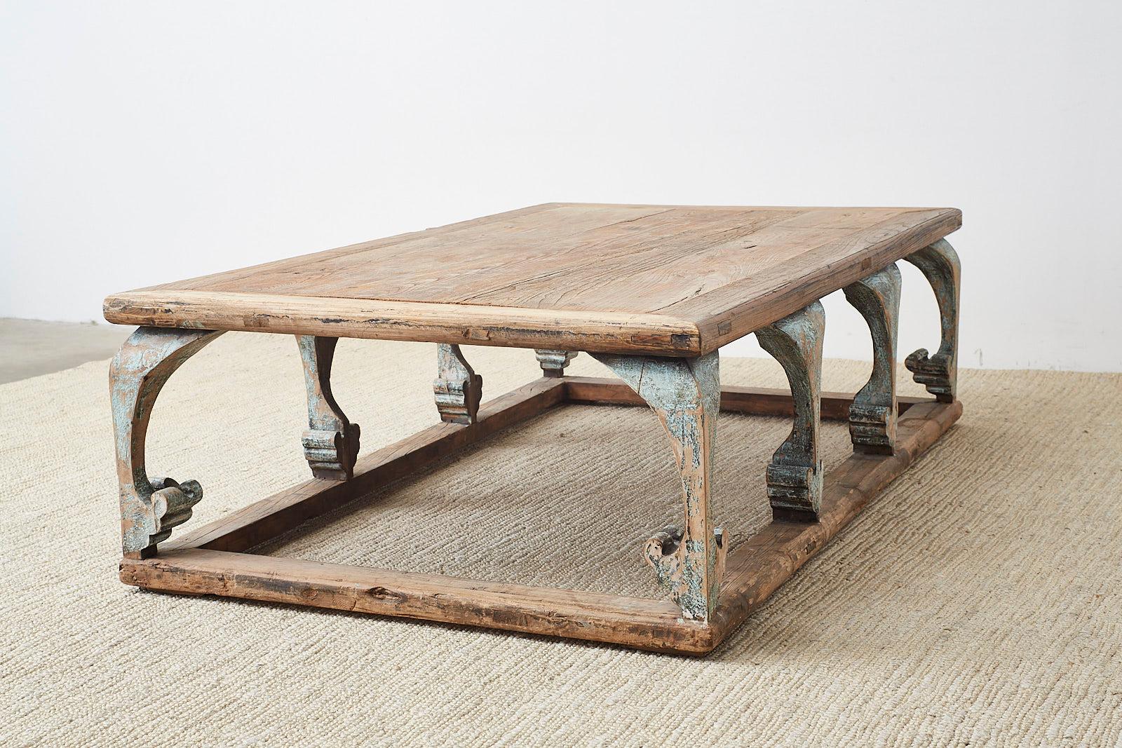 Monumental Weathered Pine Coffee Cocktail Table 11