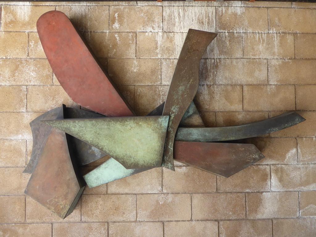 Brutalist Monumental Welded and Patinated Steel Wall Sculpture, circa 1980s