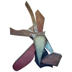 Monumental Welded and Patinated Steel Wall Sculpture, circa 1980s