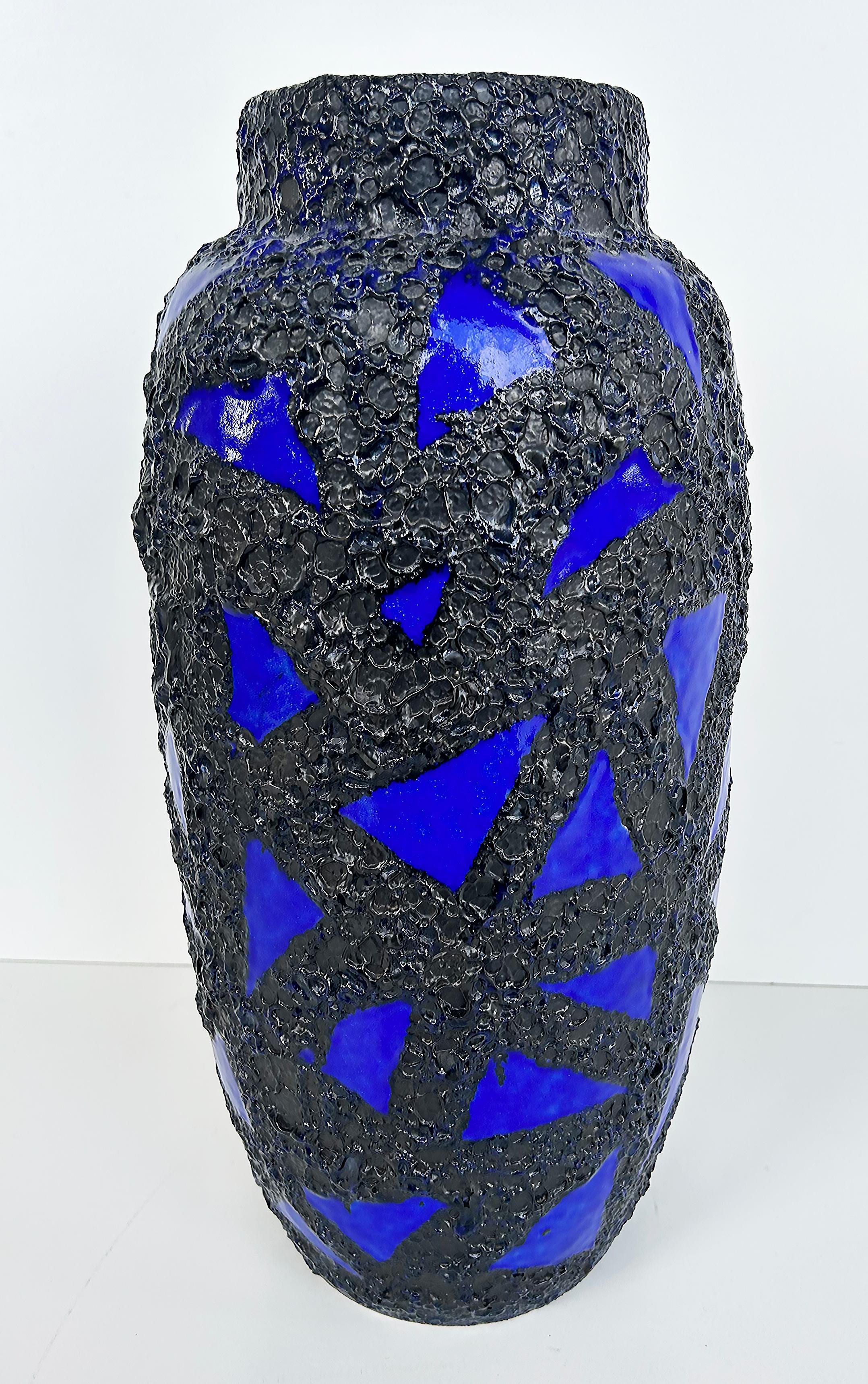 Monumental West German Ceramic Lava Glaze Fish Vases, Colorful pair For Sale 3