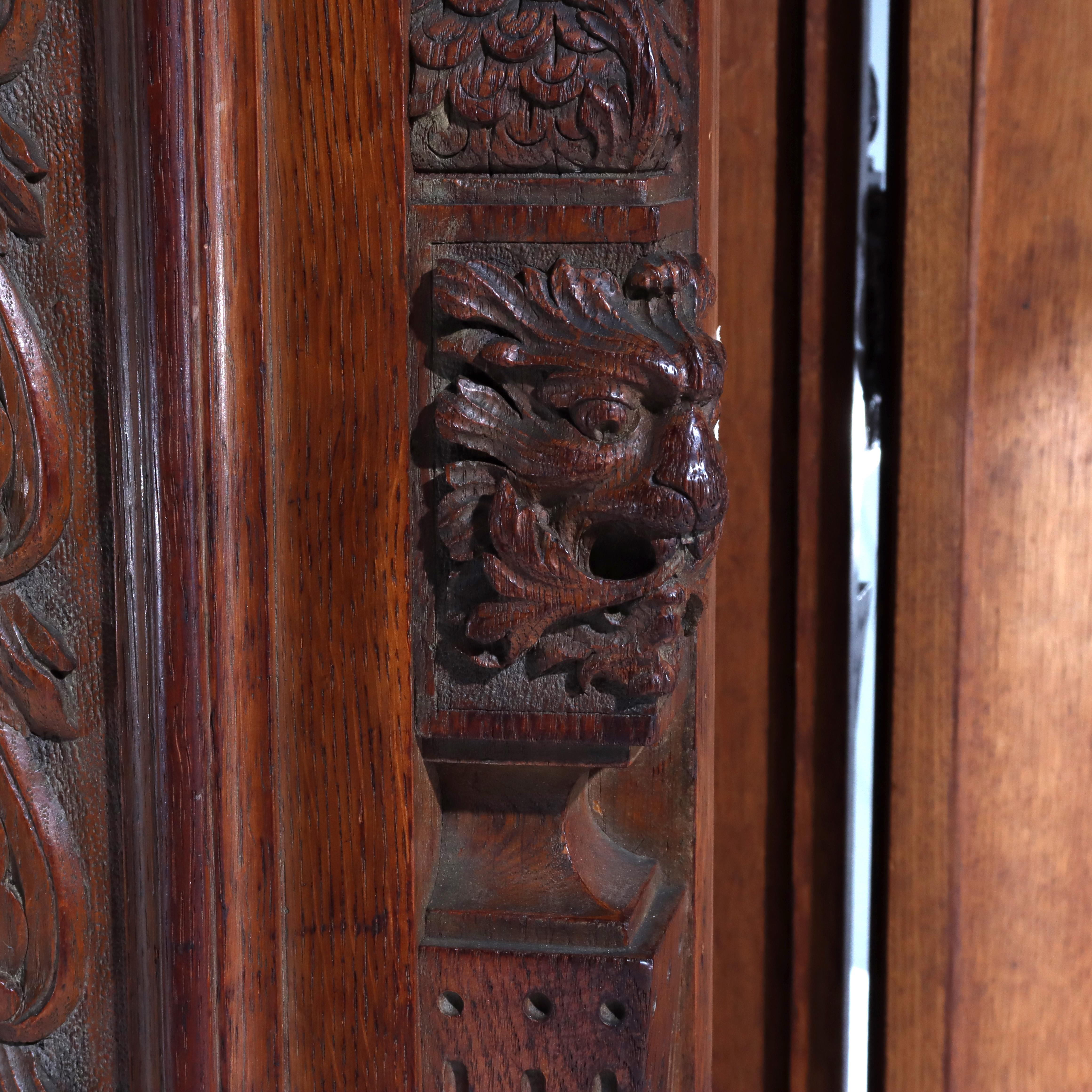 Monumental Westminster English Baroque Heavily Figural Carved Tall Case Clock For Sale 14