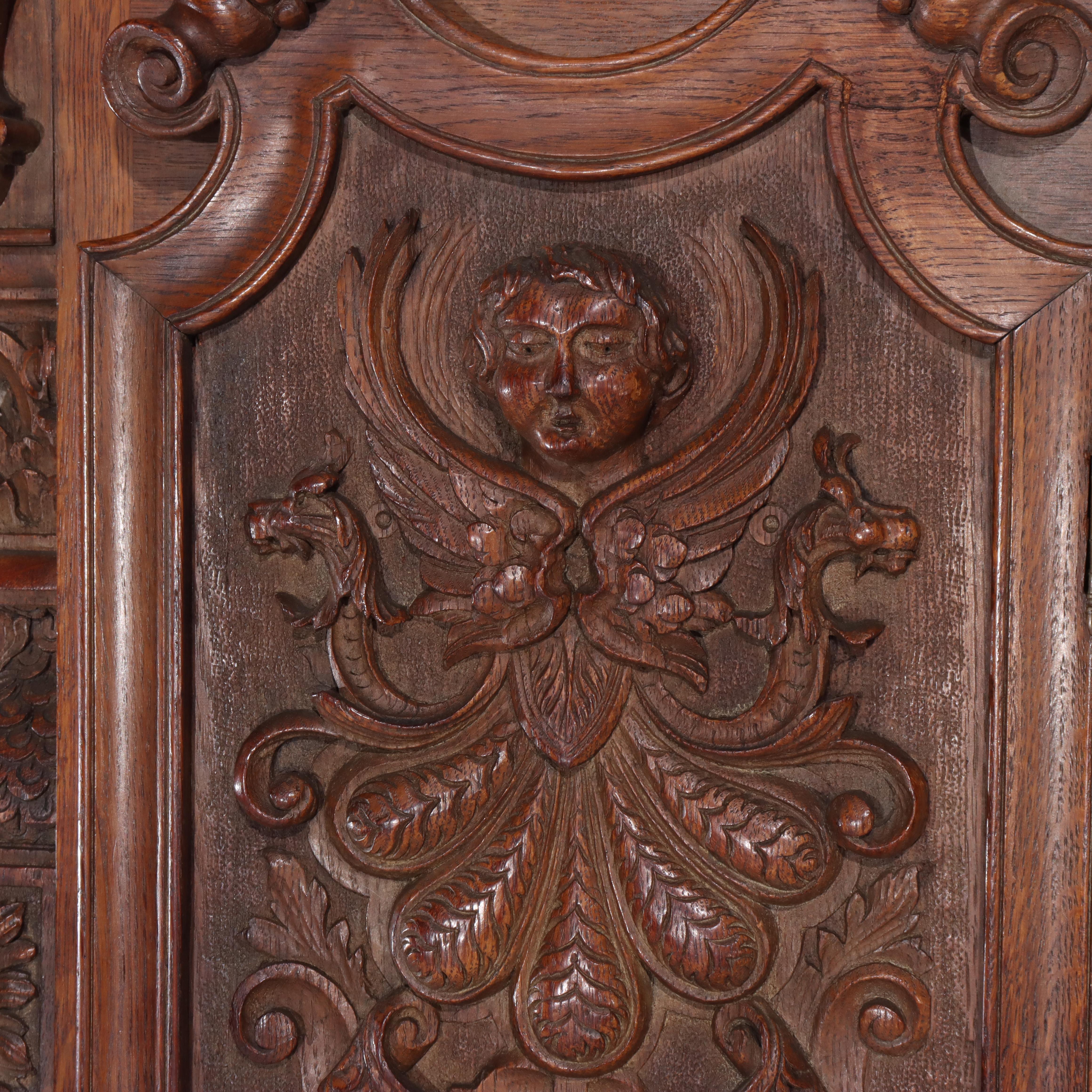 Monumental Westminster English Baroque Heavily Figural Carved Tall Case Clock For Sale 4