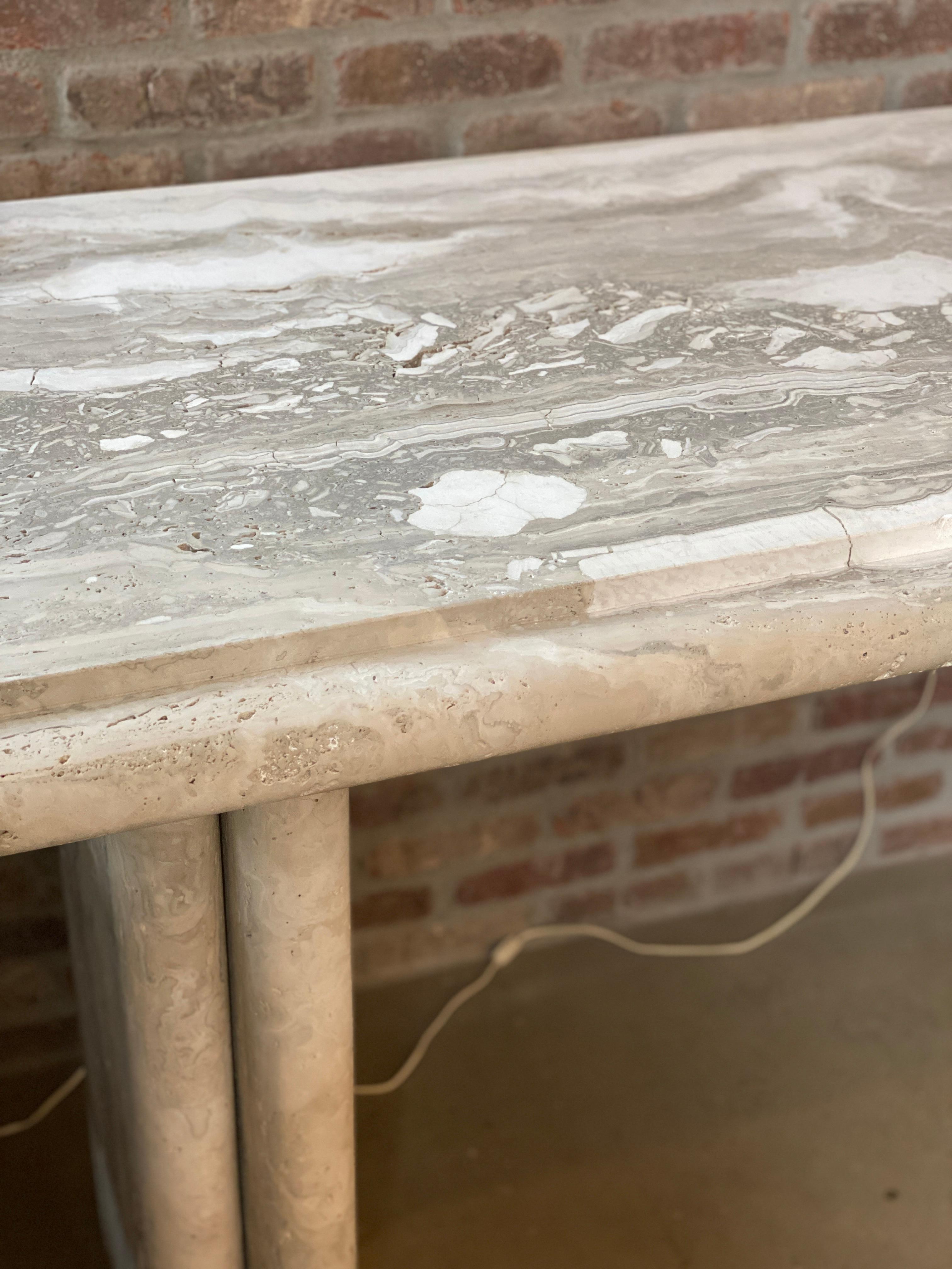 Monumental Travertine Marble Console 5