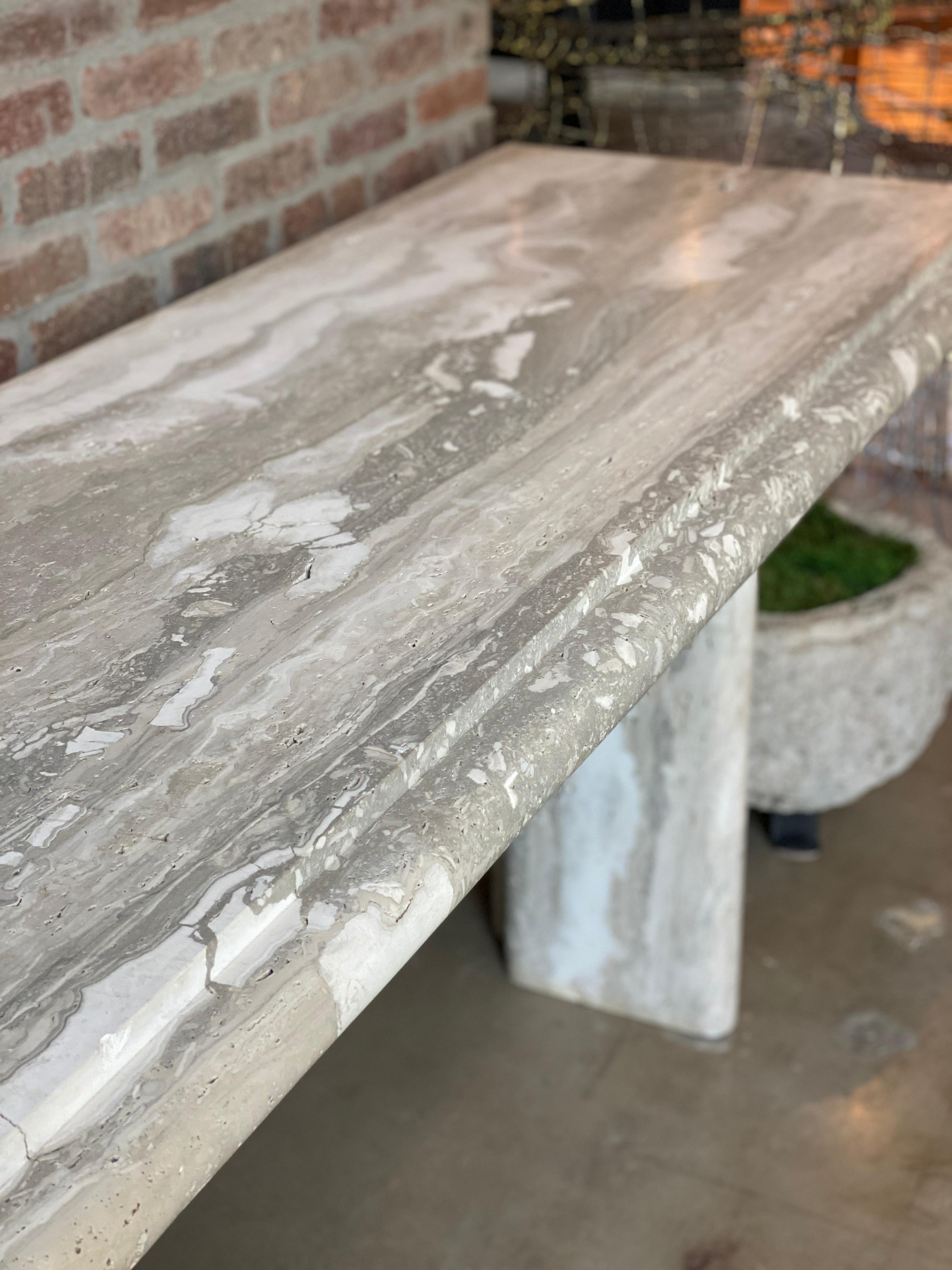 Monumental Travertine Marble Console 6