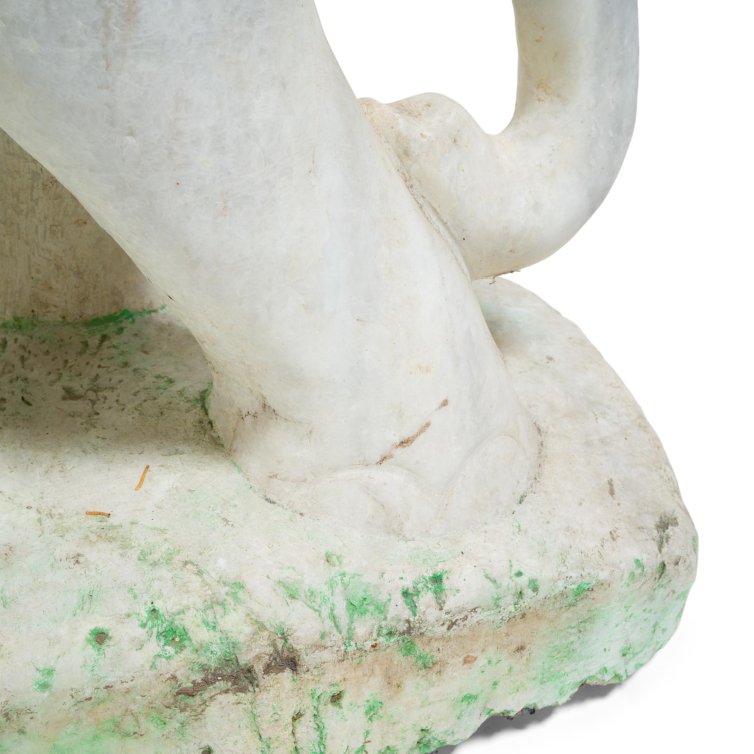 Monumentaler Elefant aus weißem Marmor im Angebot 3