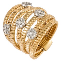 Anillo Monumental de Diamantes Blancos Rosa en Oro de 18 K para Ella