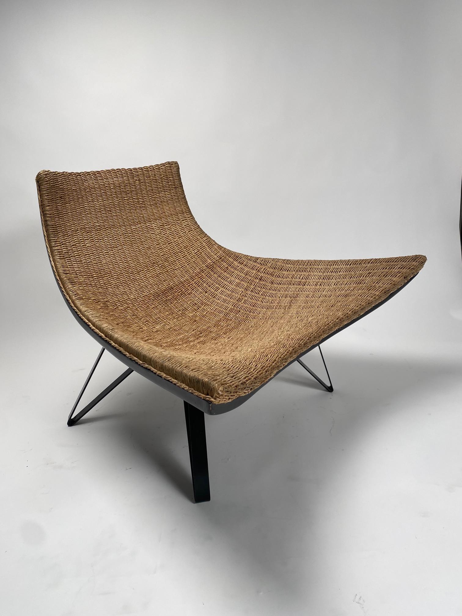 Post-Modern Monumental wicker armchair, Italy, 1980s For Sale