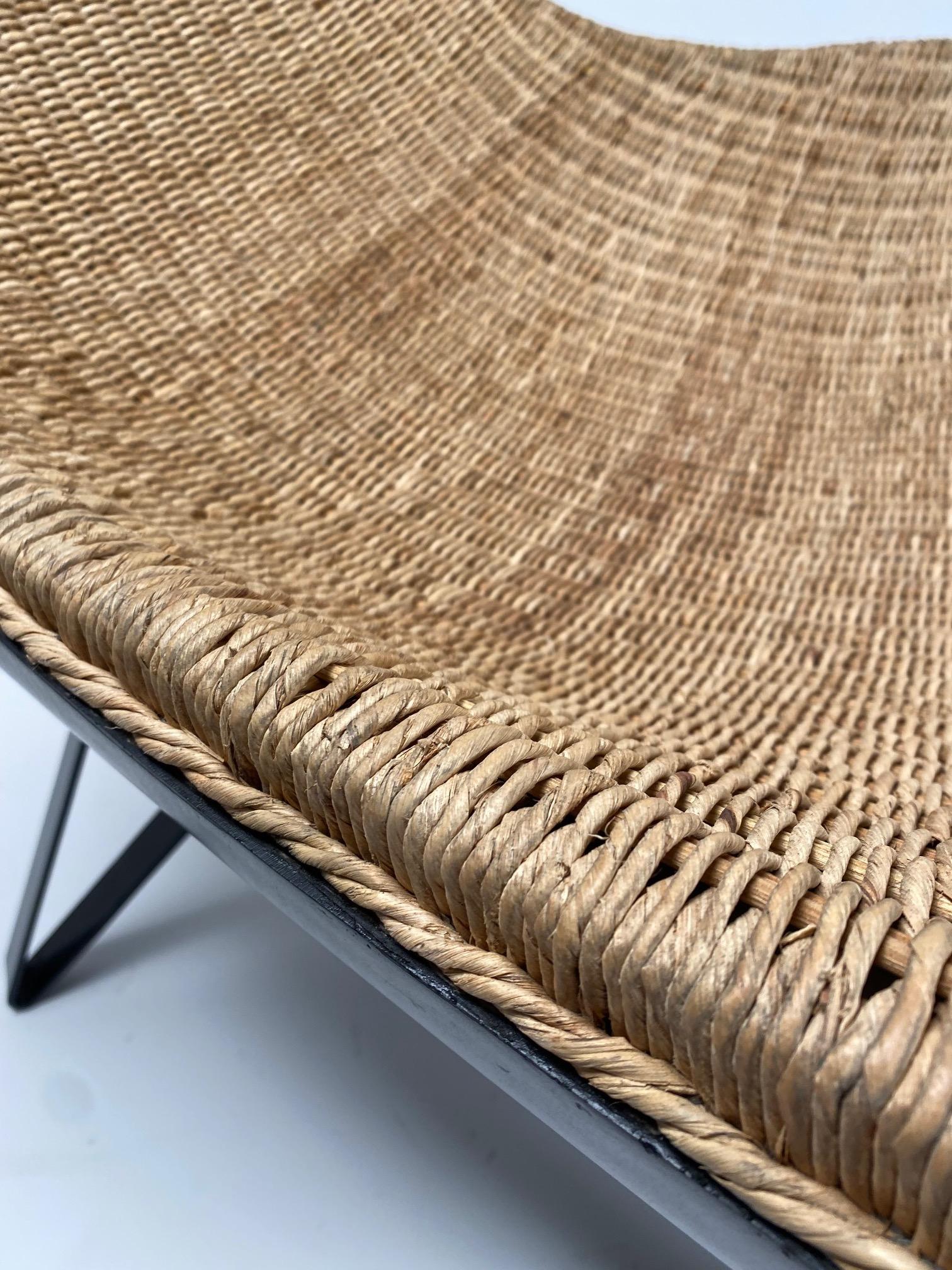 Late 20th Century Monumental wicker armchair, Italy, 1980s For Sale