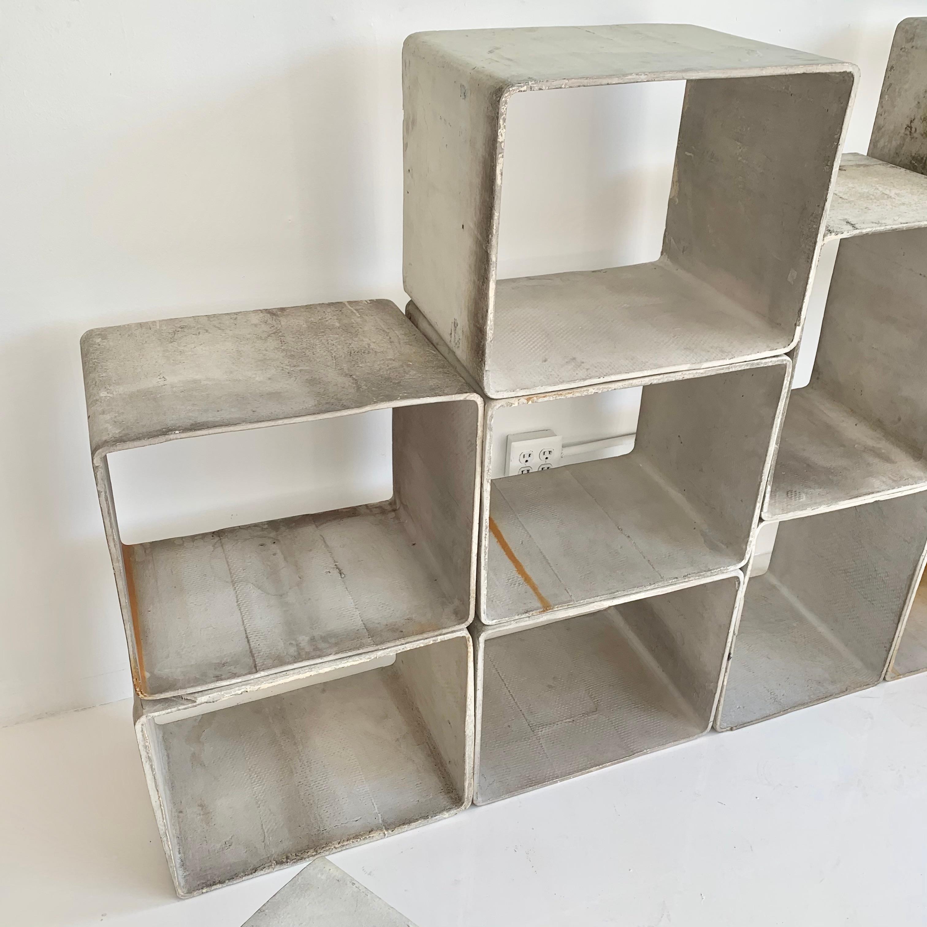 Mid-20th Century Monumental Willy Guhl Concrete Bookcase