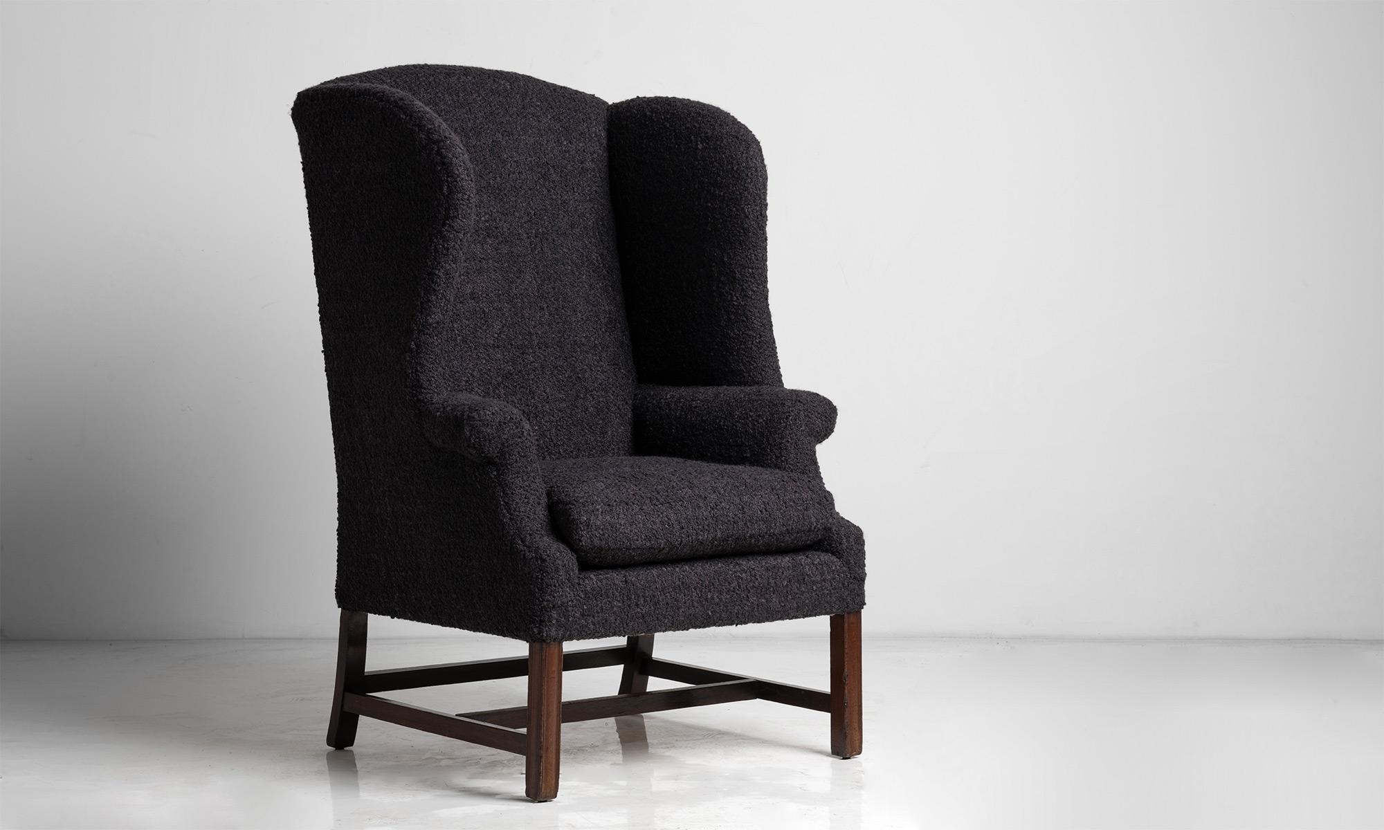 Monumental Wing Chair in Boucle Fabric from Rosemary Hallgarten

England circa 1860

Newly upholstered Chair in Rosemary Hallgarten fabric.

32.5”L x 27”D x 50.5”H x 21”seat