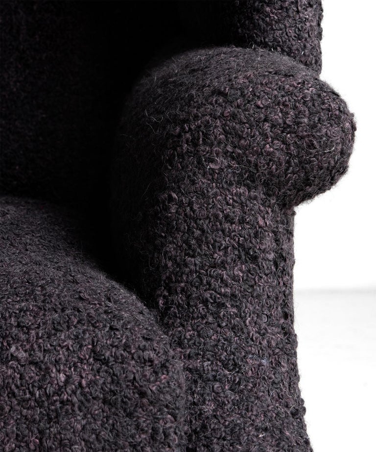 Monumental Wing Chair in Alpaca Blend by Rosemary Hallgarten, England