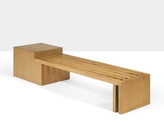 Monumental wooden bench by Bruno Nanni, Italy, 1970s