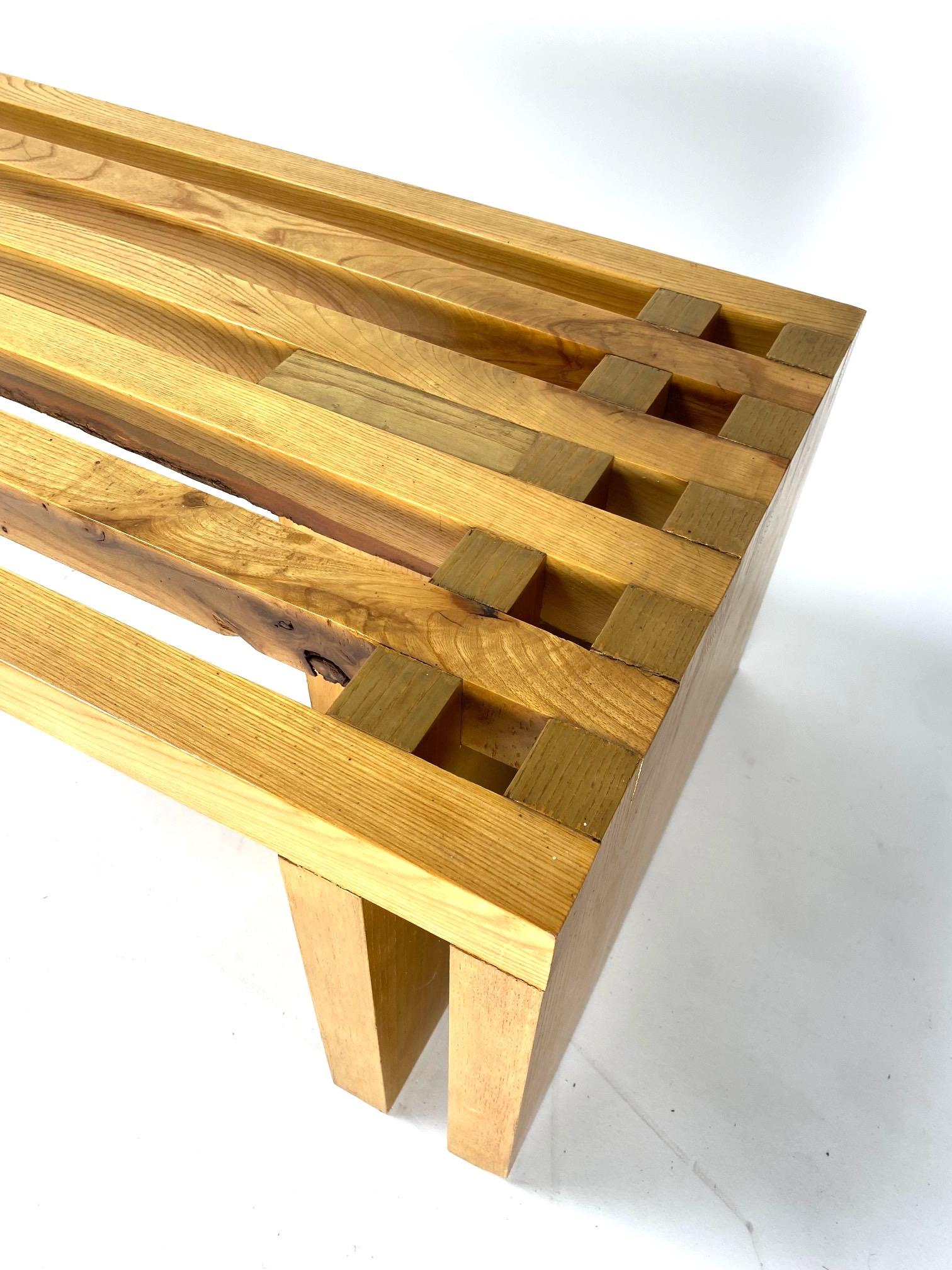 Mid-Century Modern Monumental wooden bench by Bruno Nanni, Italy, 1970s For Sale