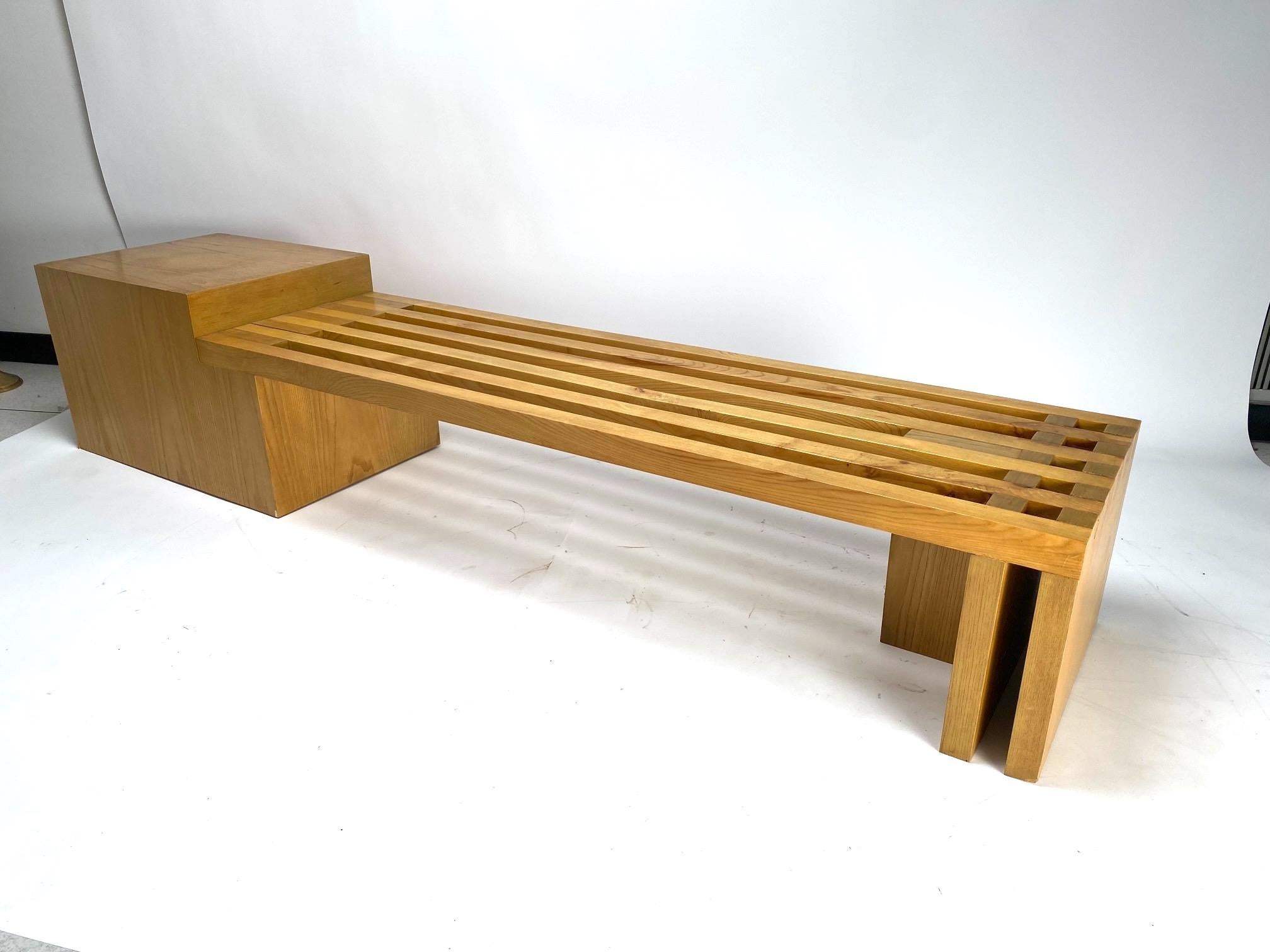 Italian Monumental wooden bench by Bruno Nanni, Italy, 1970s For Sale