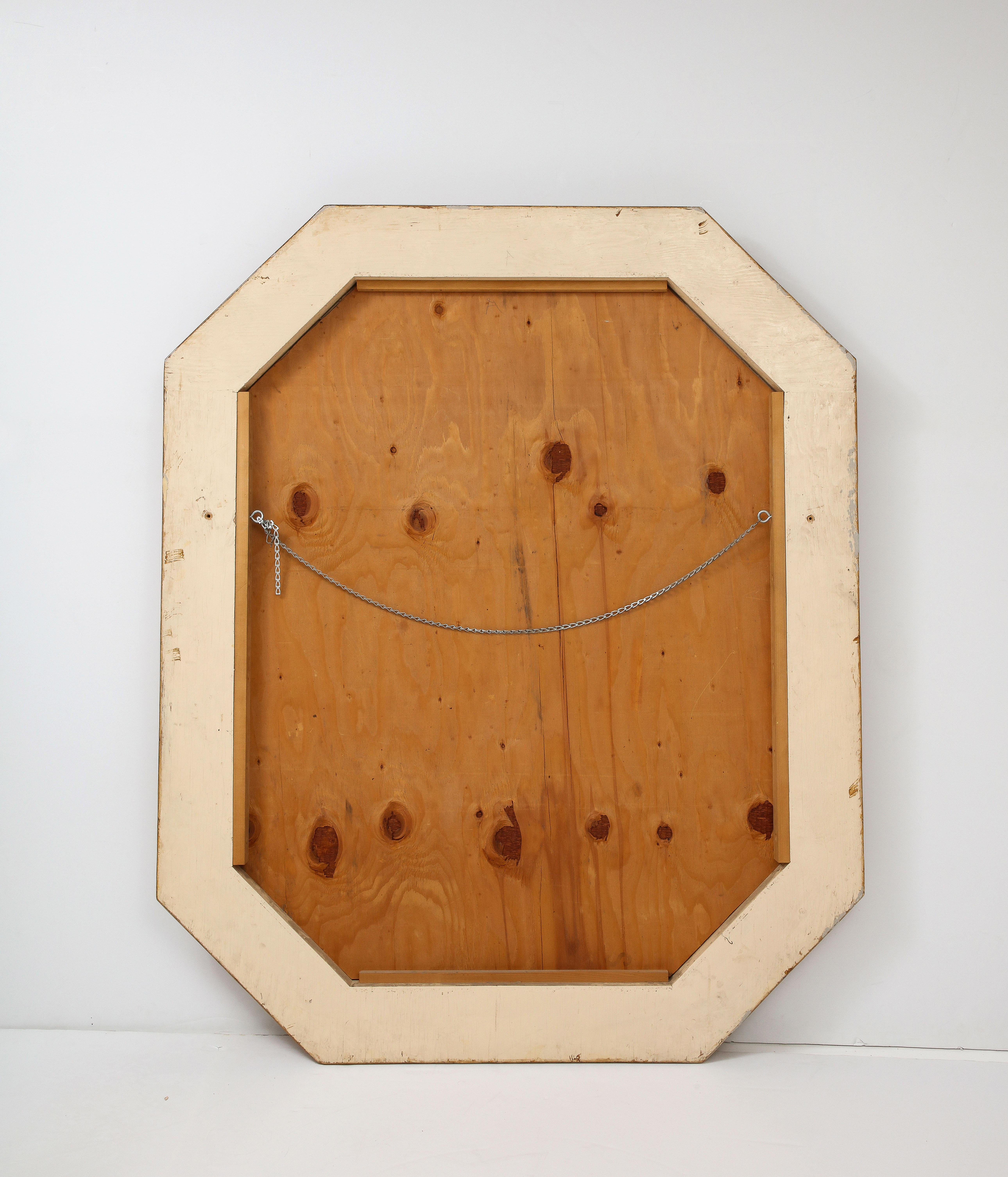 Monumental  Wooden Parquetry Framed Mirror. For Sale 5